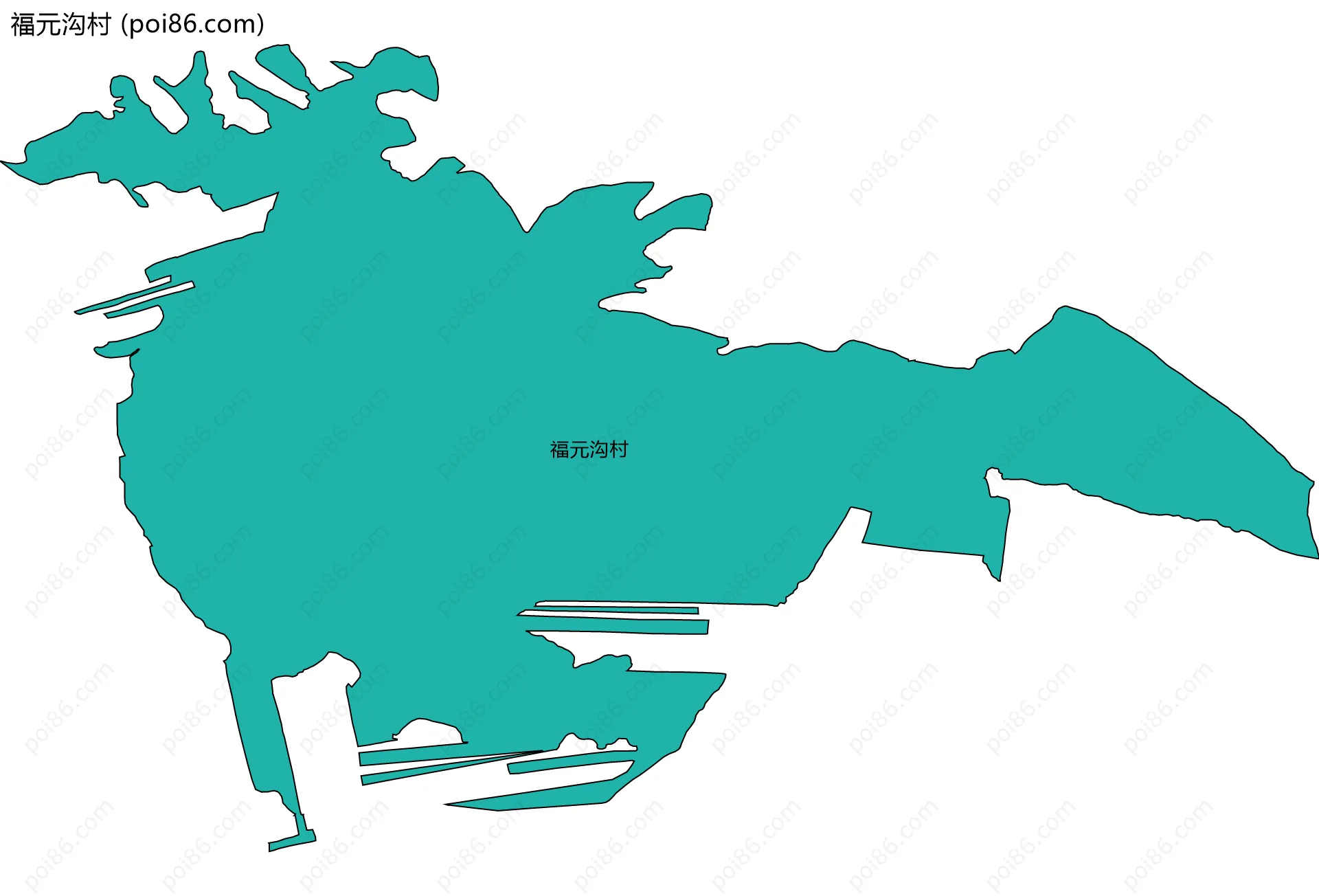 福元沟村边界地图
