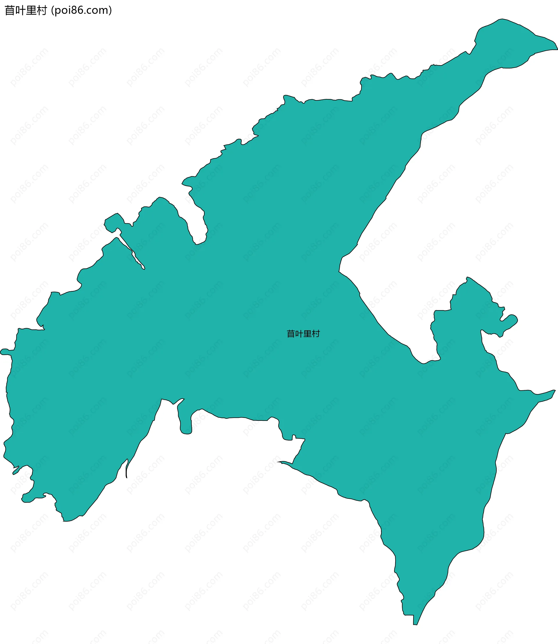 苜叶里村边界地图