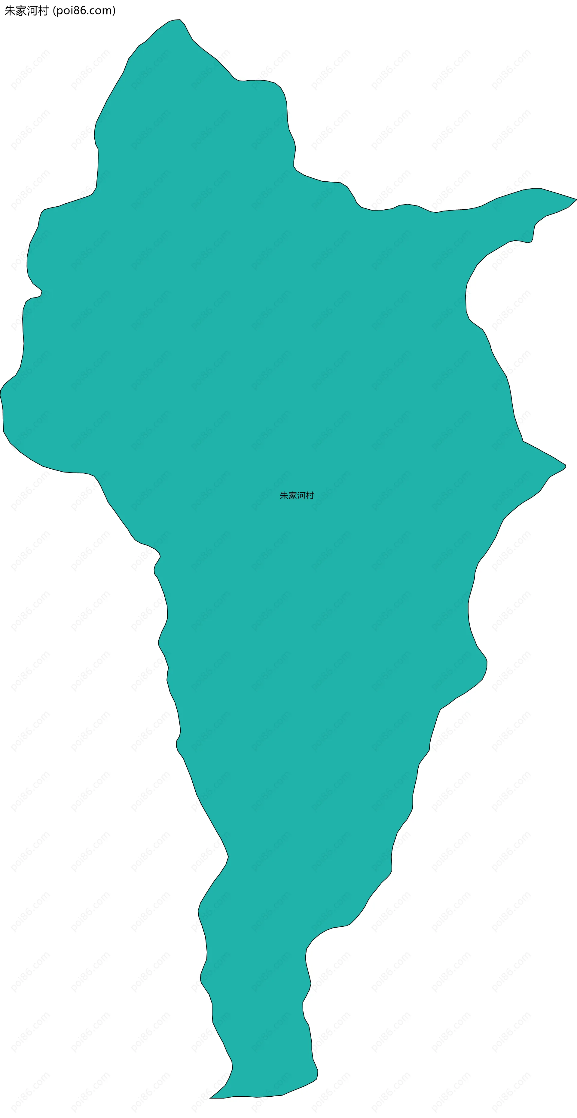 朱家河村边界地图