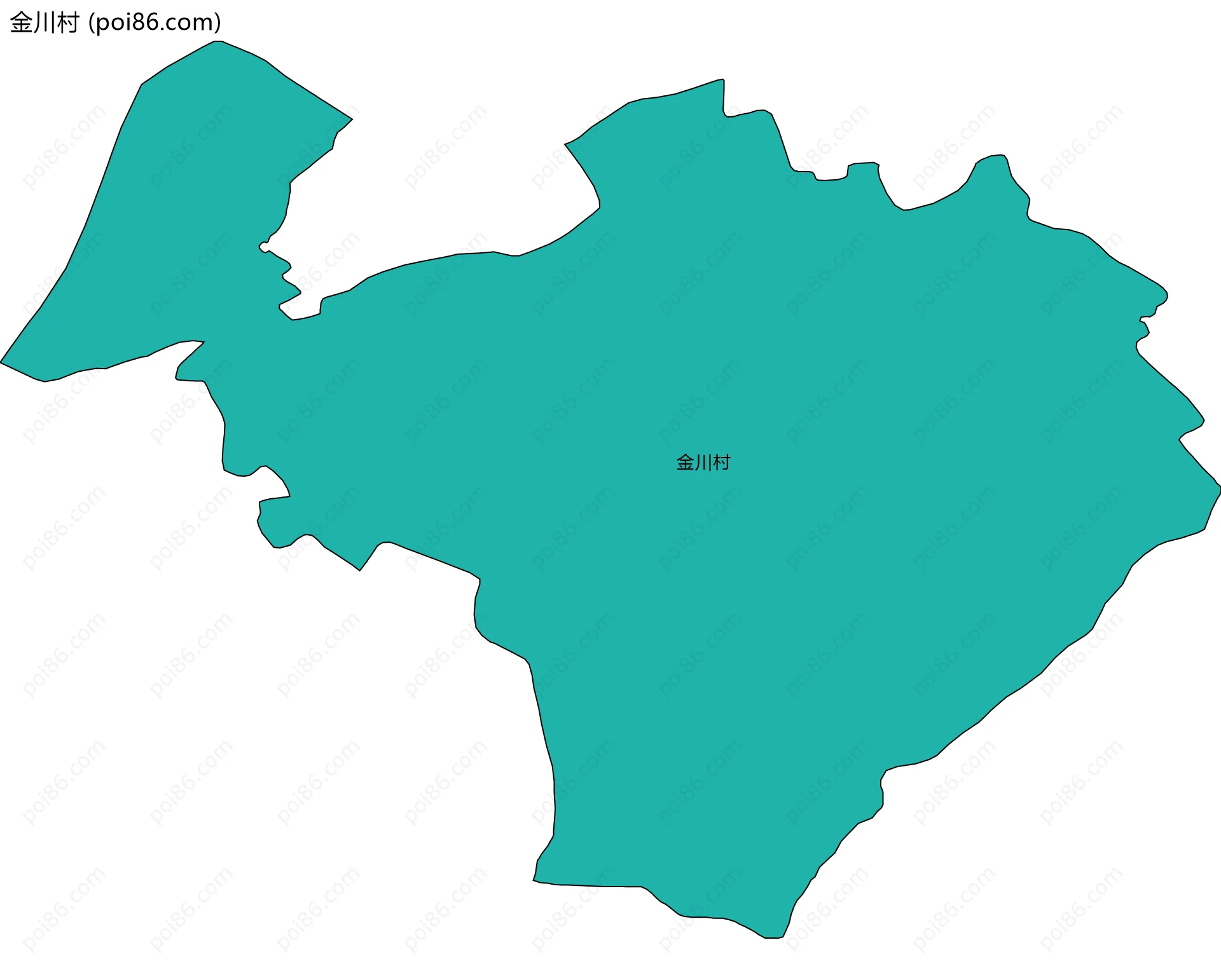 金川村边界地图