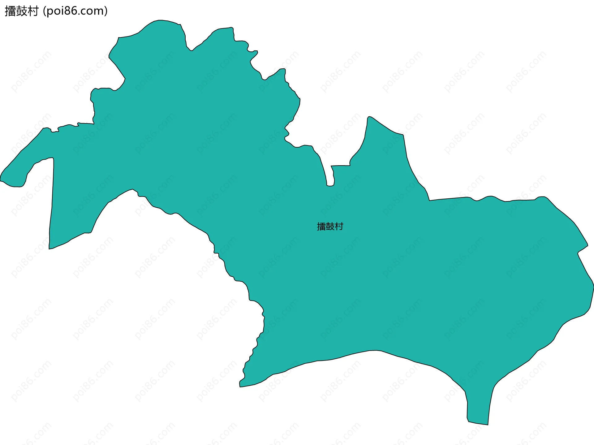擂鼓村边界地图