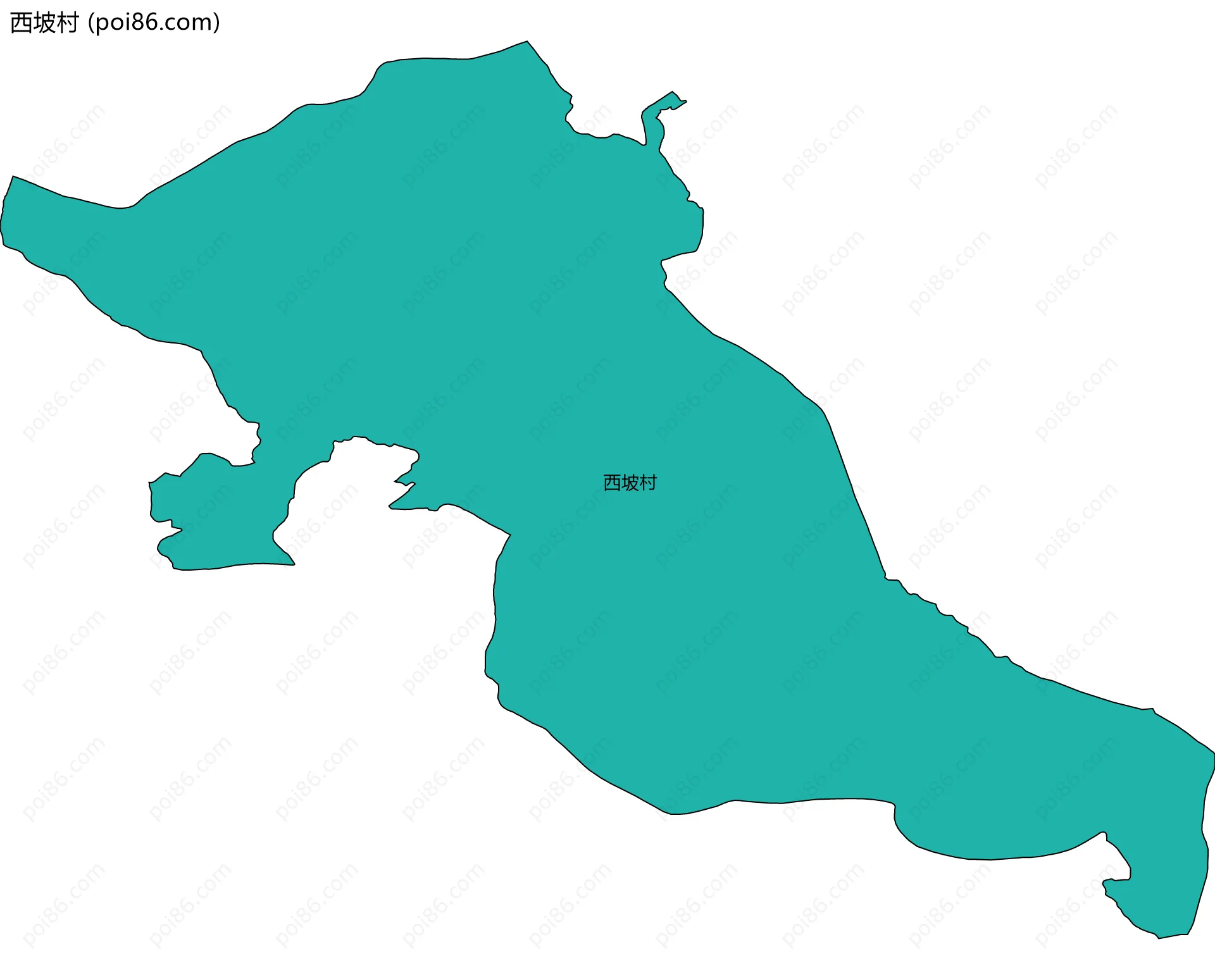 西坡村边界地图