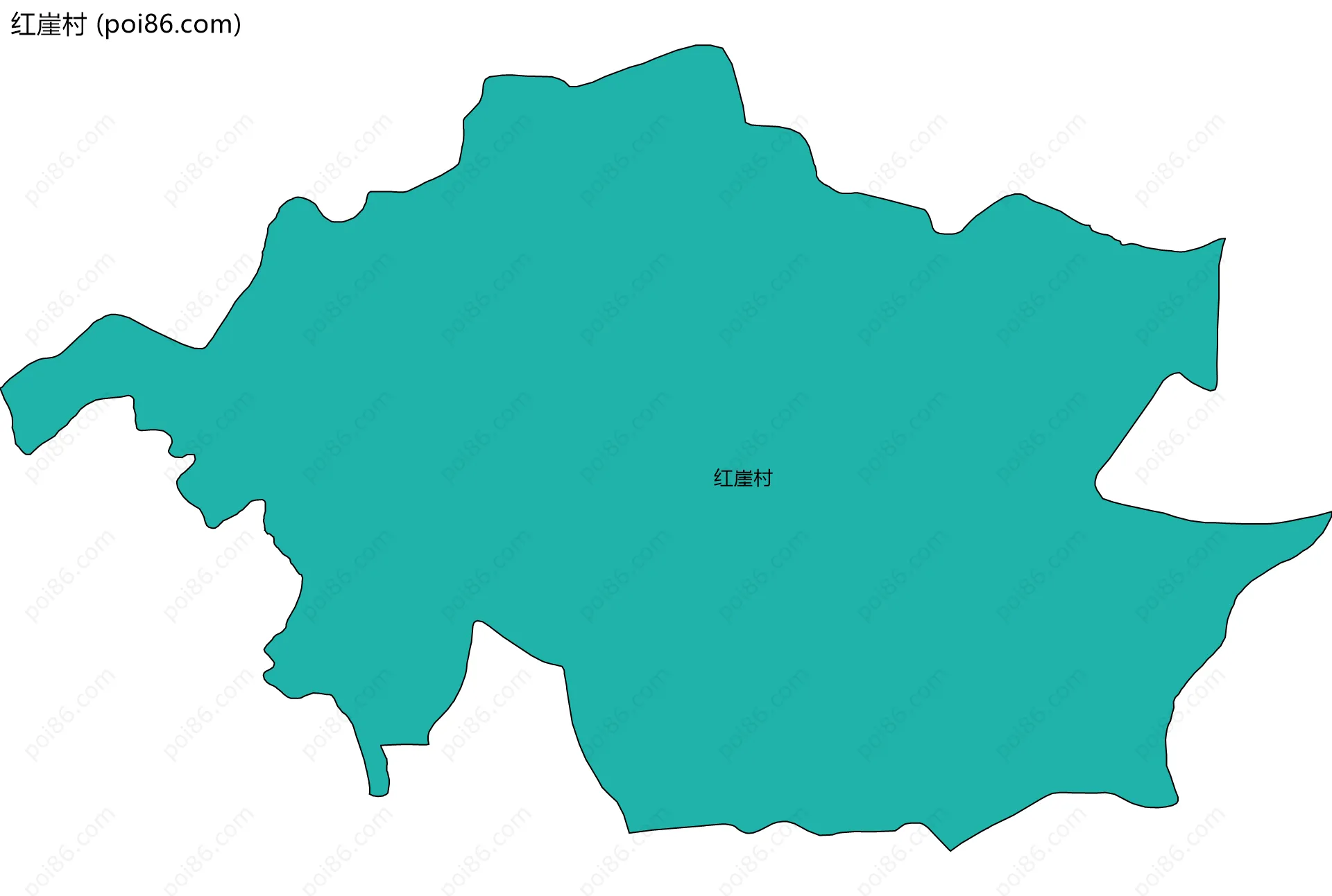红崖村边界地图