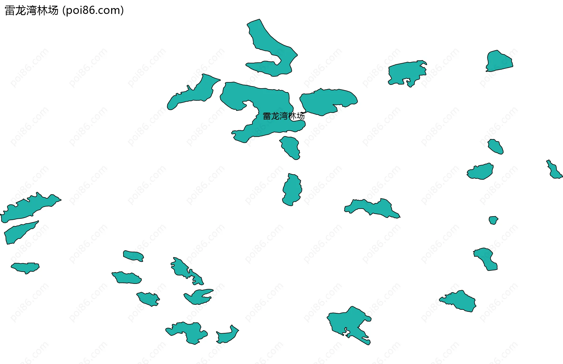 雷龙湾林场边界地图(五级行政区划)