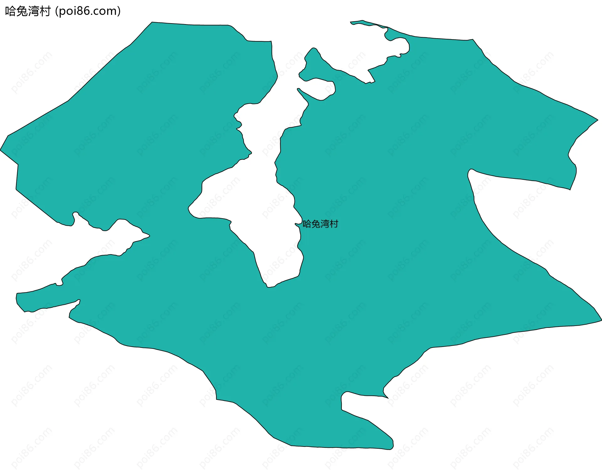 哈兔湾村边界地图