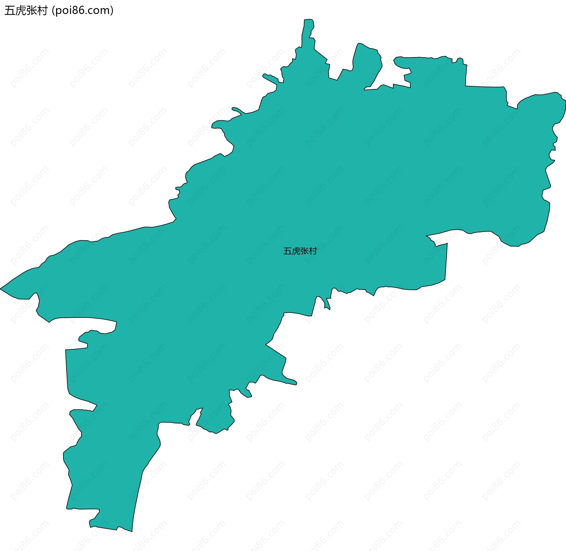 五虎张村边界地图