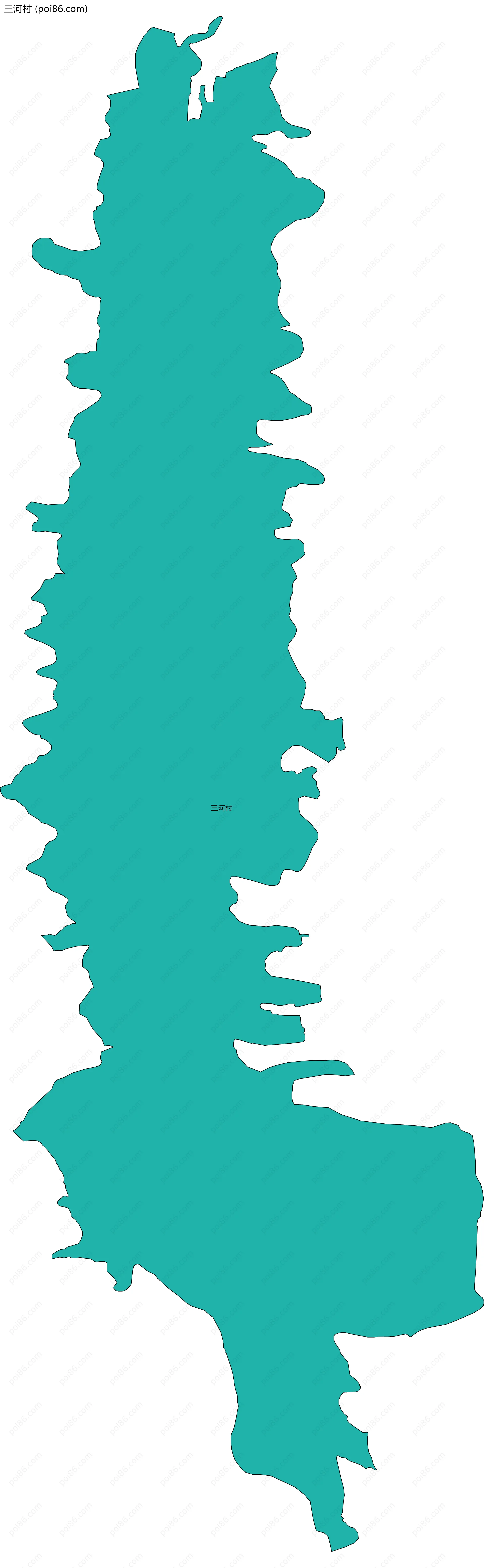 三河村边界地图