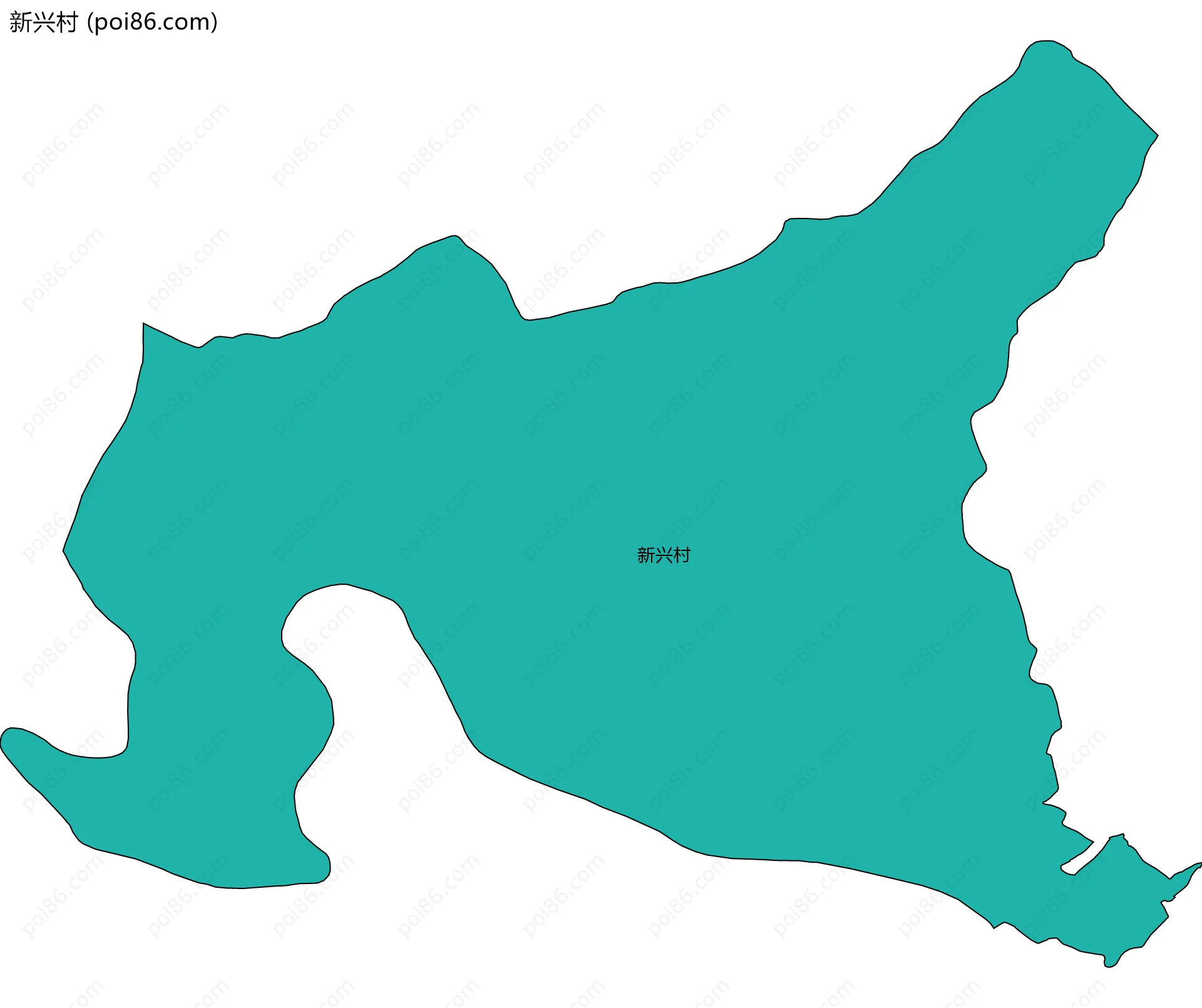 新兴村边界地图