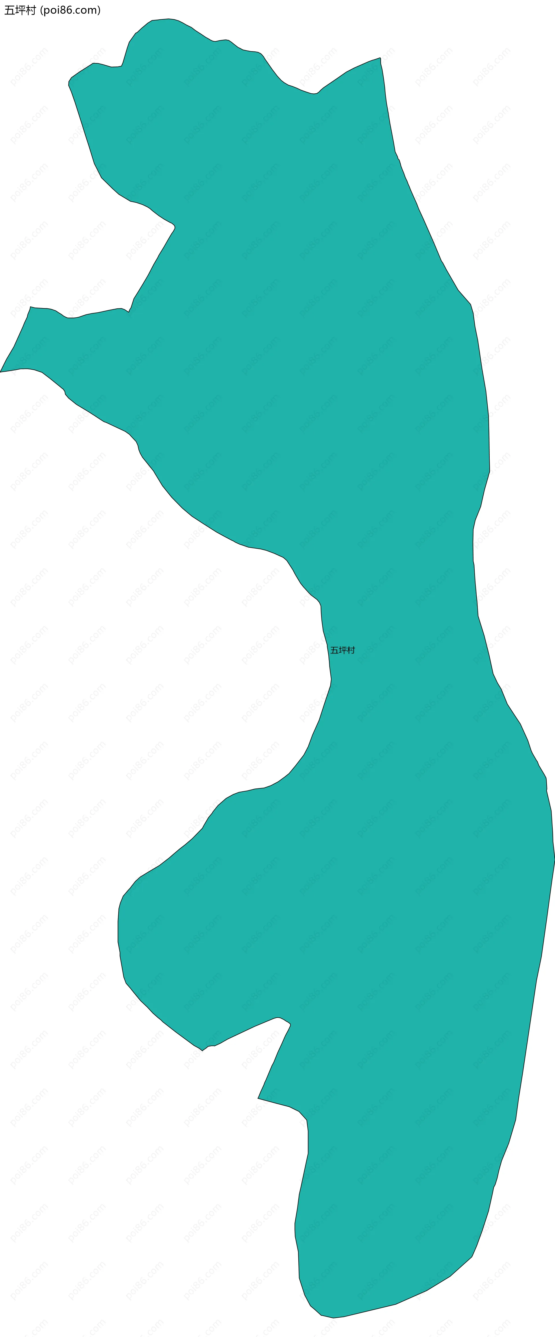 五坪村边界地图