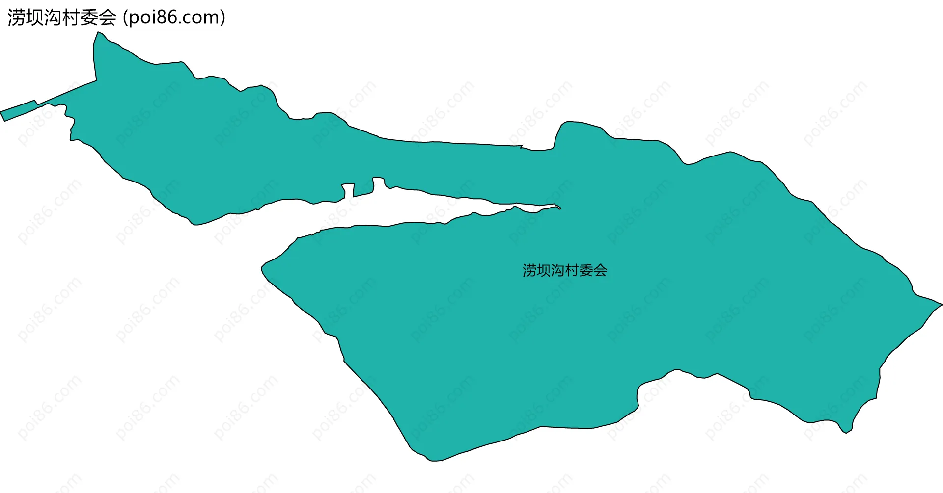 涝坝沟村委会边界地图