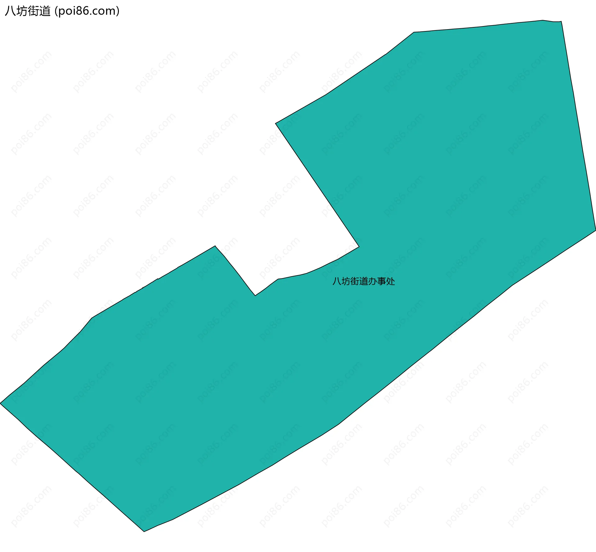 八坊街道边界地图(五级行政区划)