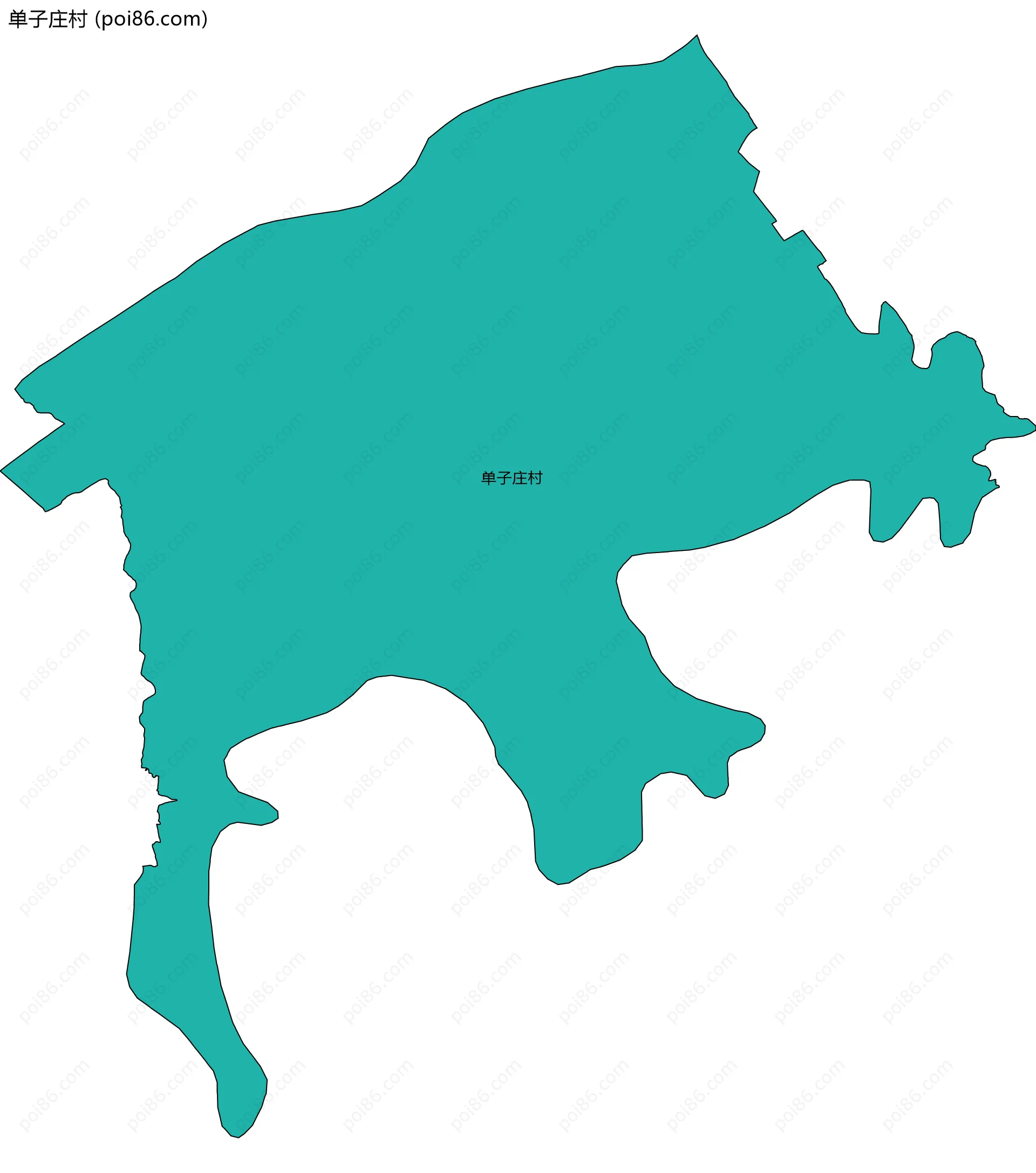 单子庄村边界地图