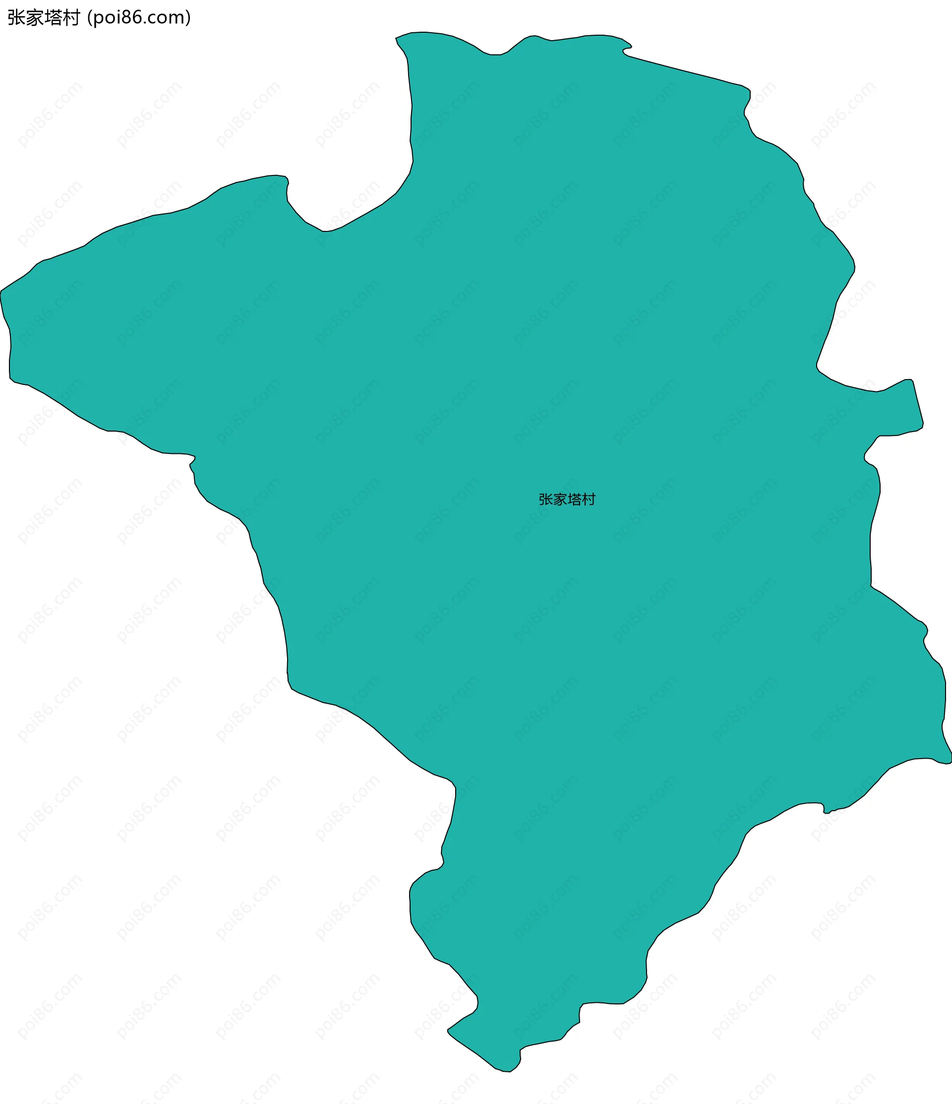 张家塔村边界地图