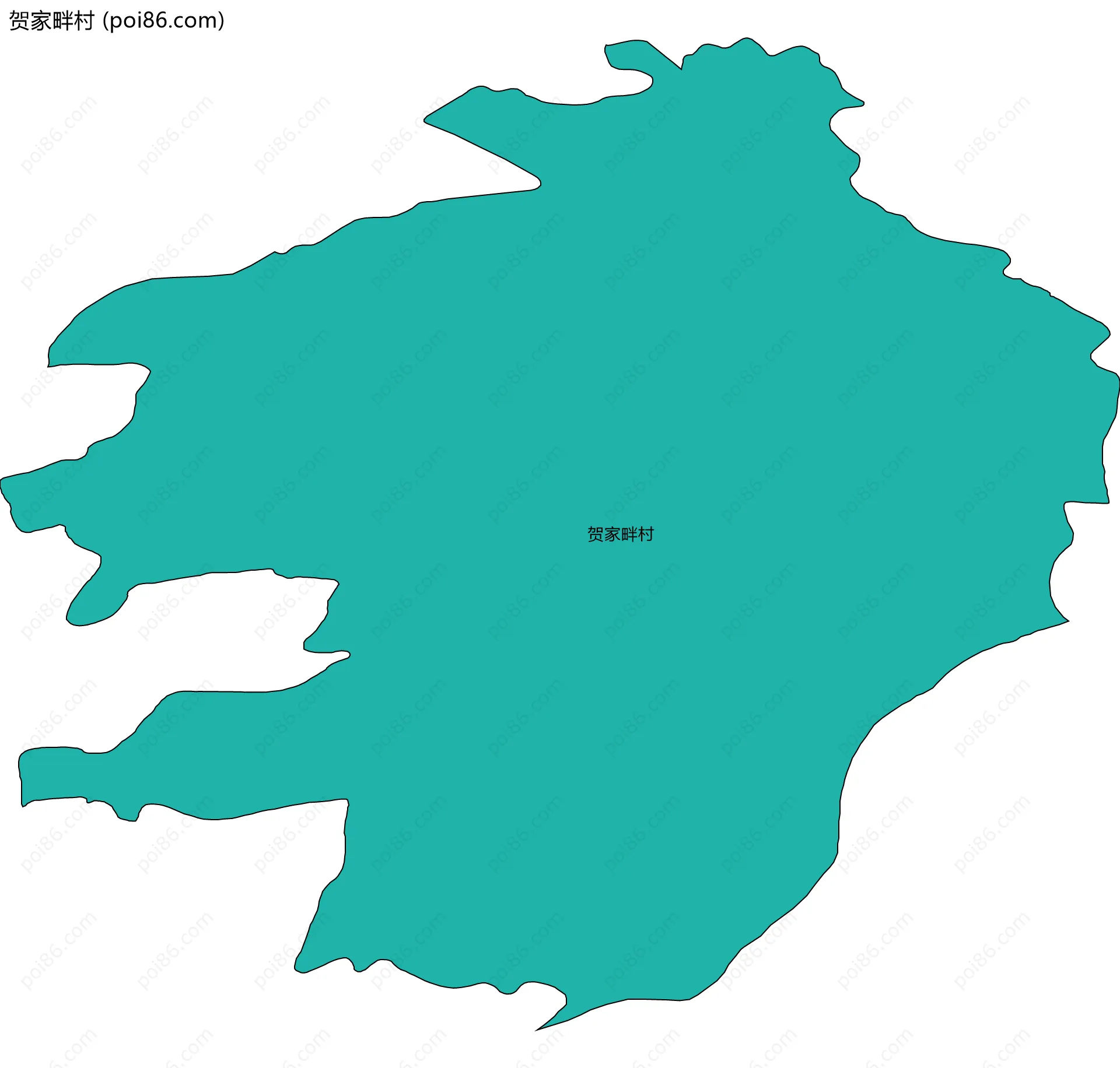 贺家畔村边界地图