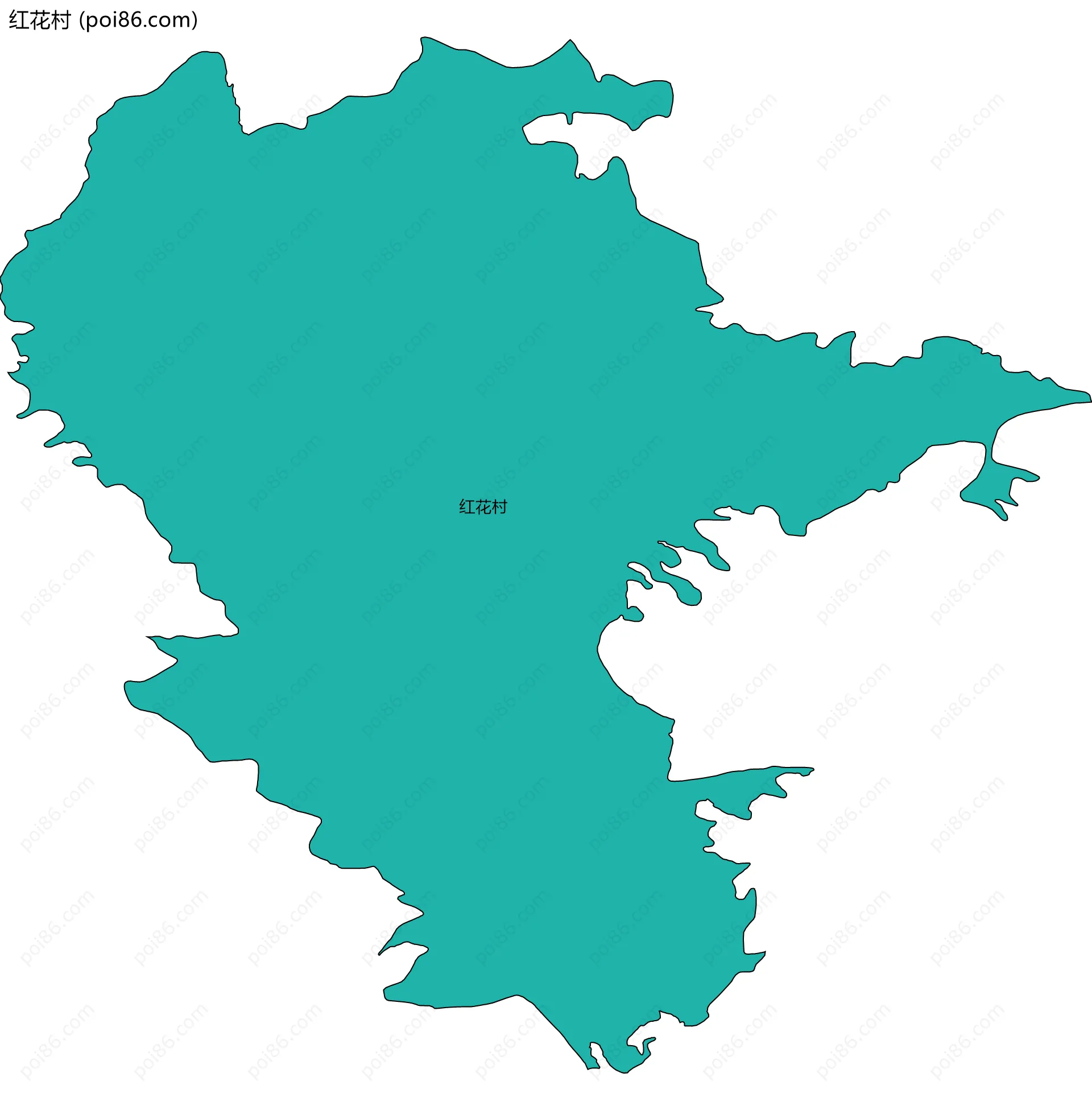 红花村边界地图