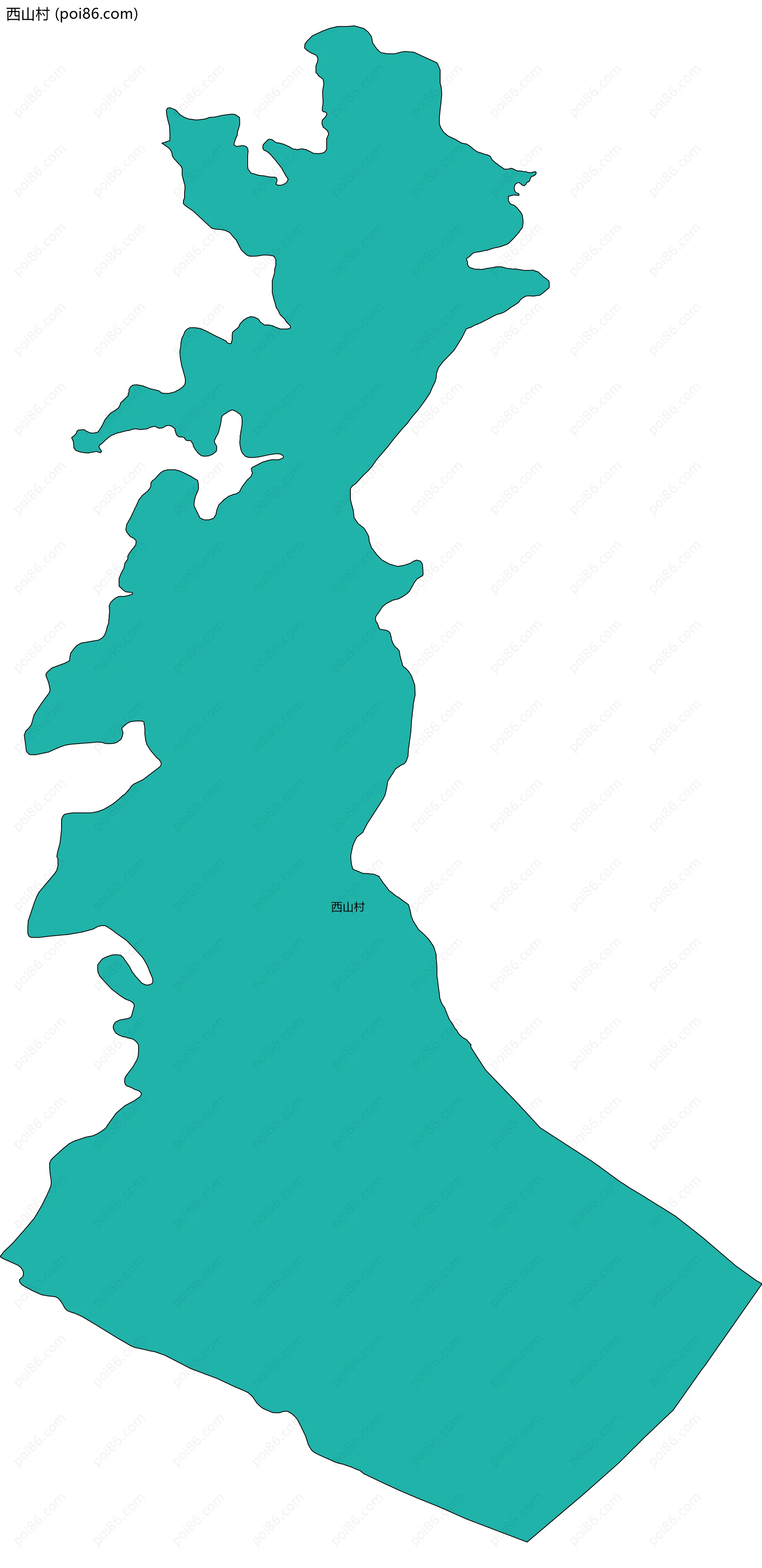 西山村边界地图