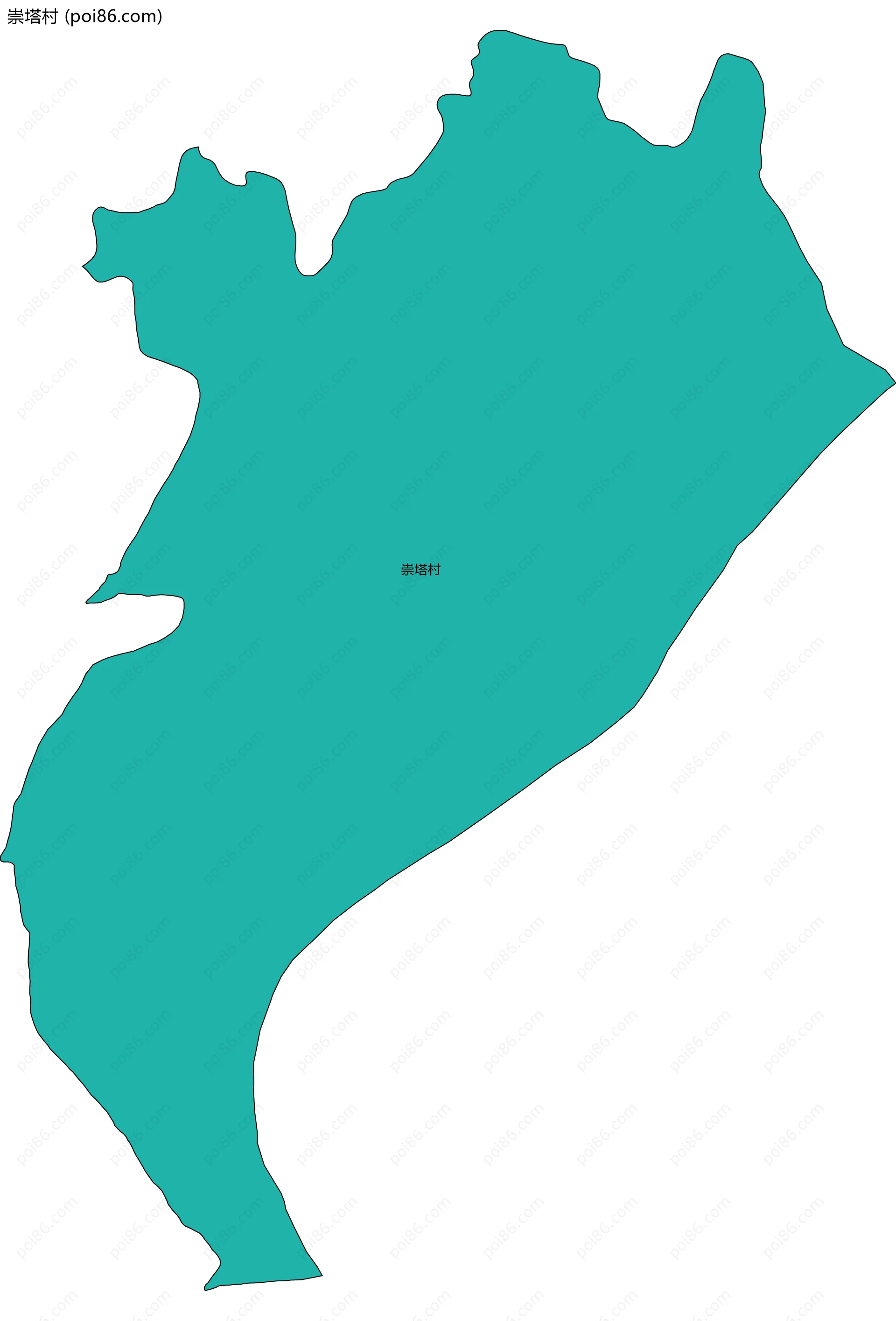 崇塔村边界地图