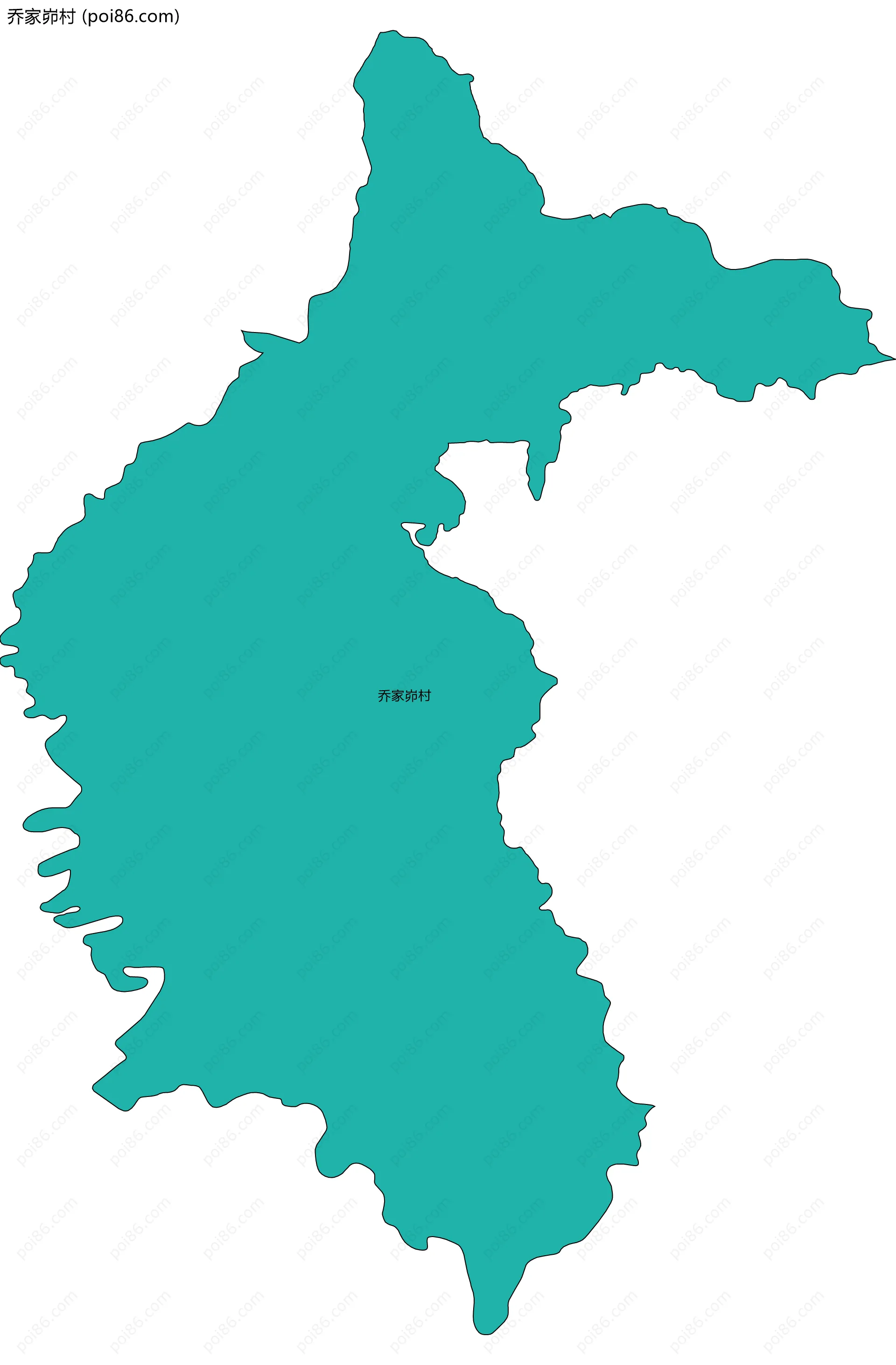 乔家峁村边界地图