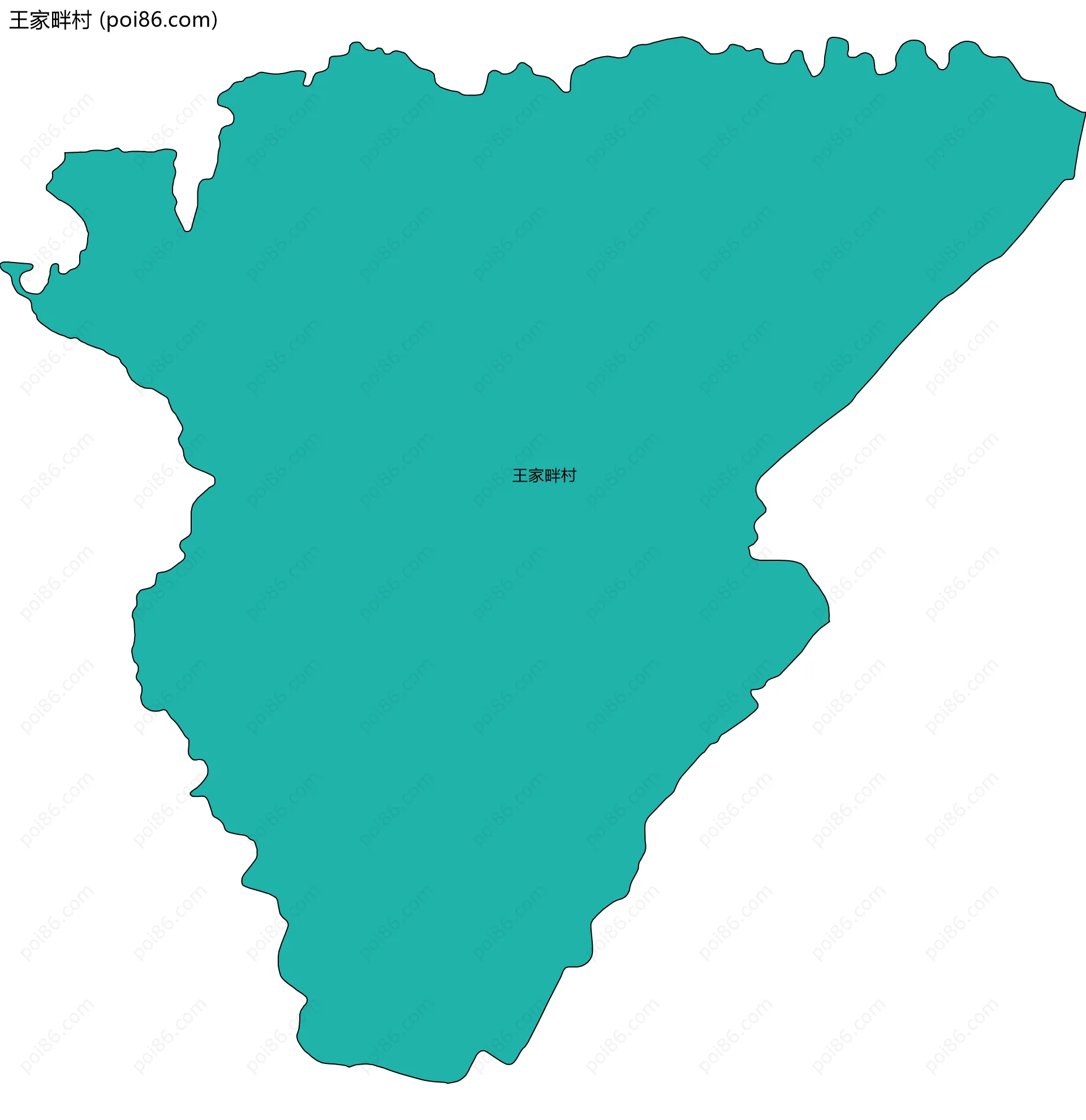 王家畔村边界地图