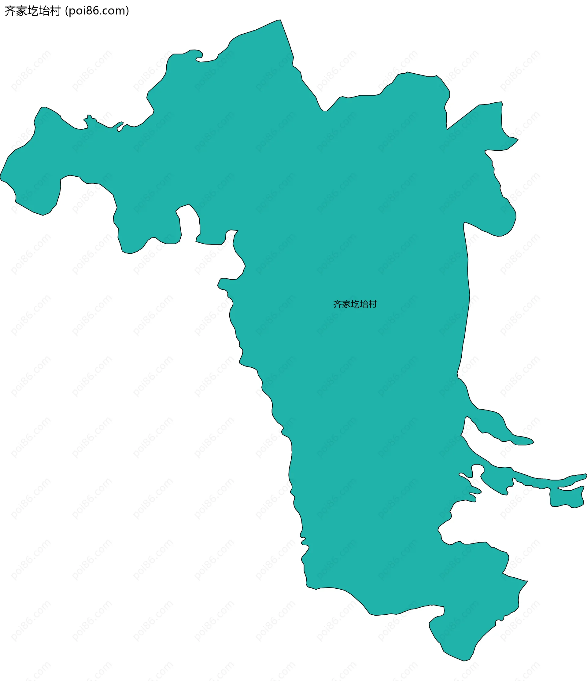 齐家圪坮村边界地图