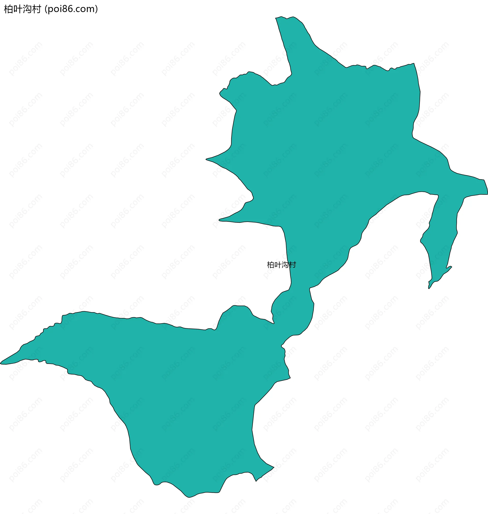 柏叶沟村边界地图