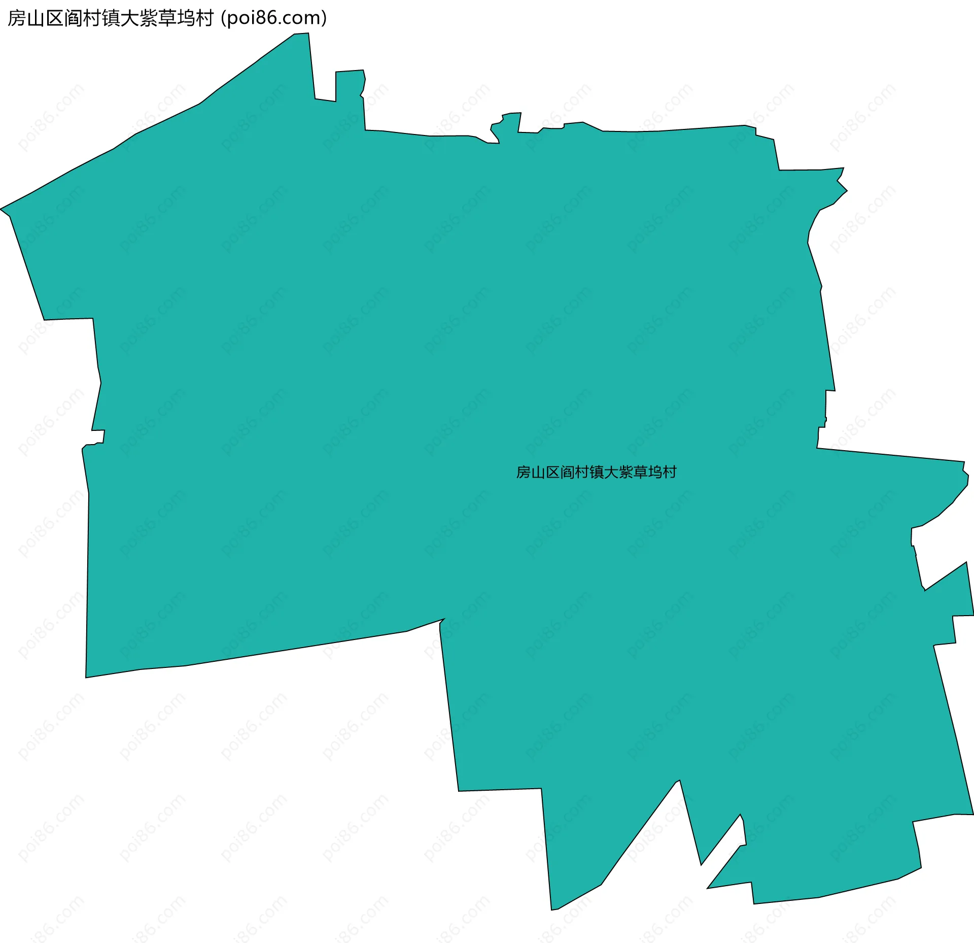 房山区阎村镇大紫草坞村边界地图