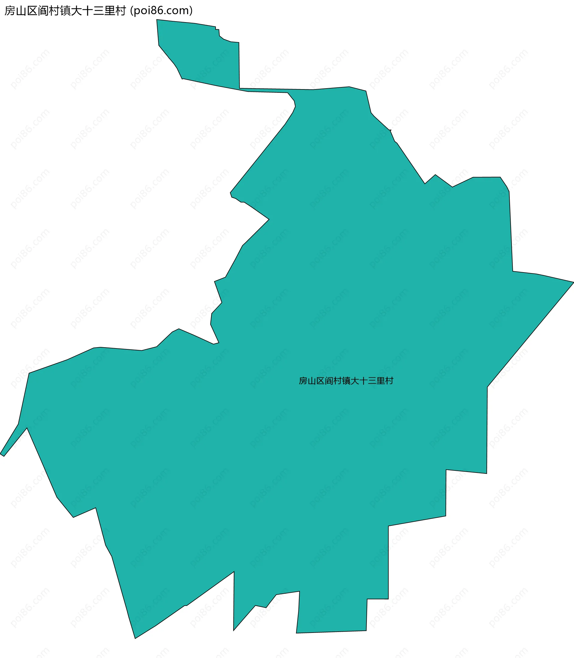 房山区阎村镇大十三里村边界地图