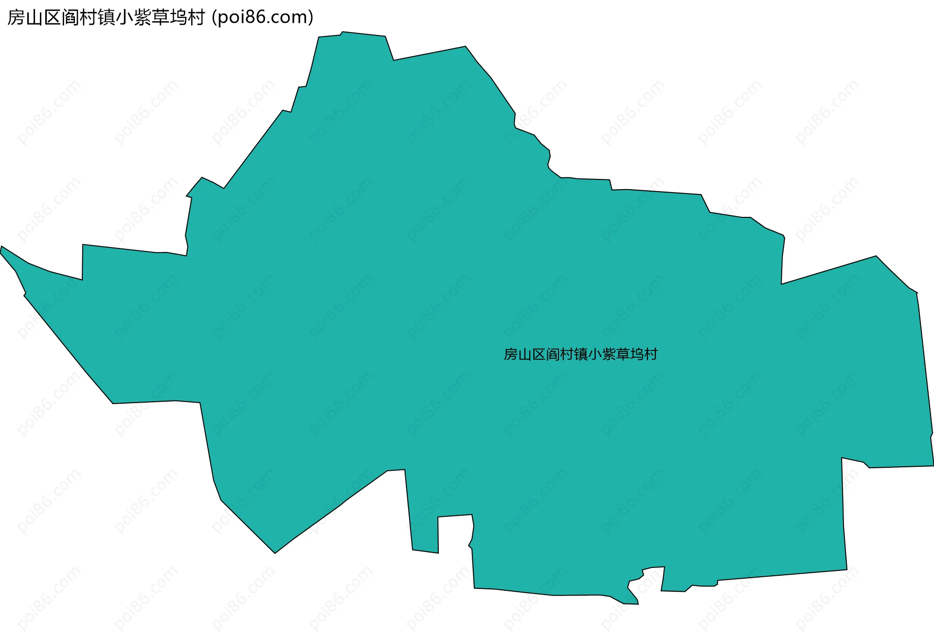 房山区阎村镇小紫草坞村边界地图