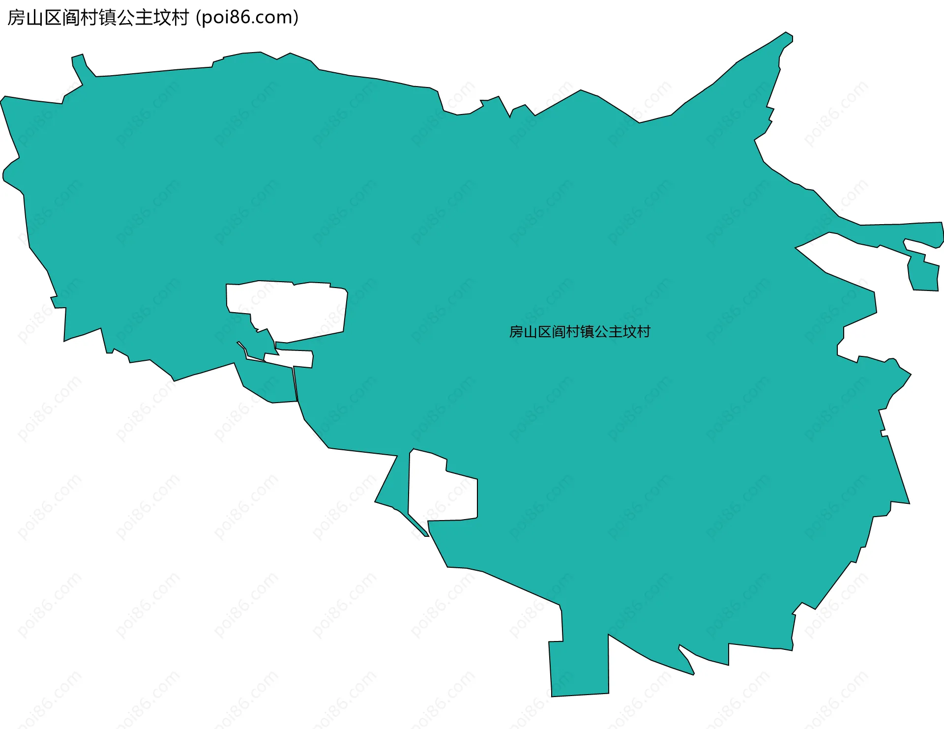 房山区阎村镇公主坟村边界地图