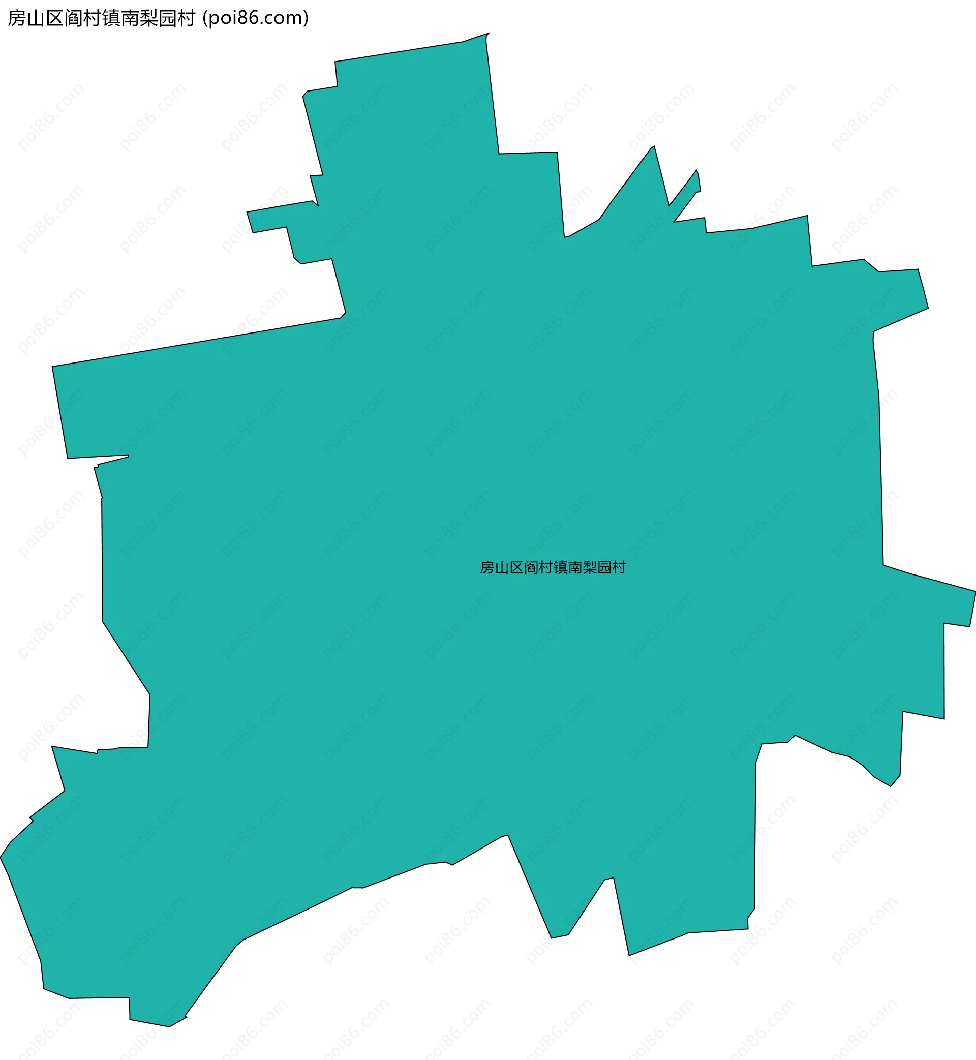 房山区阎村镇南梨园村边界地图