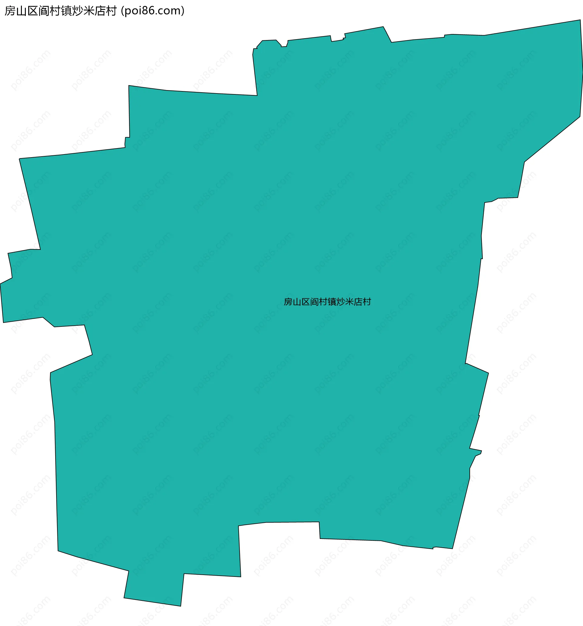 房山区阎村镇炒米店村边界地图