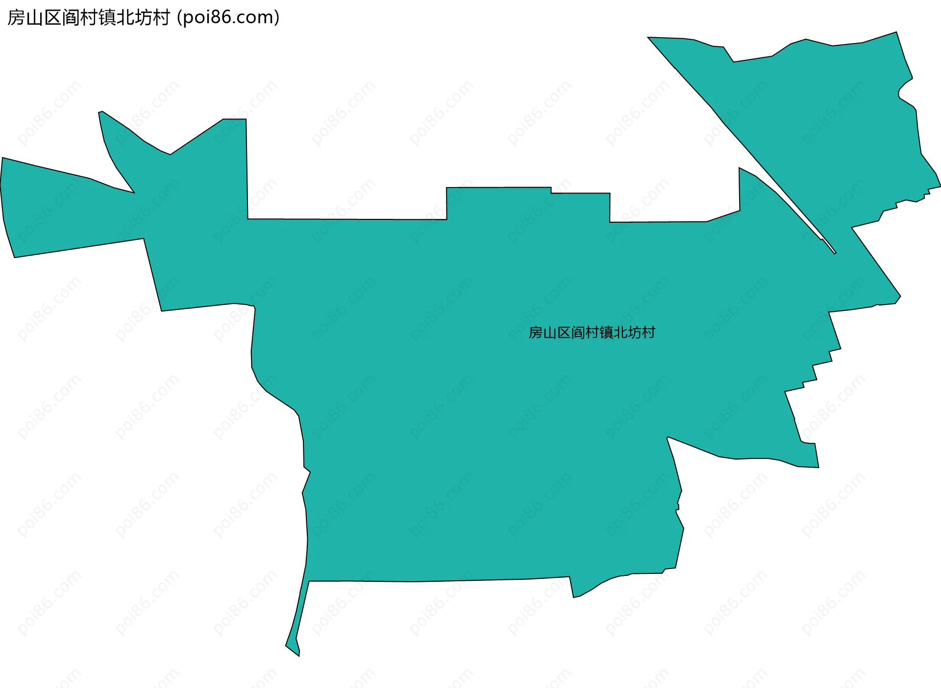 房山区阎村镇北坊村边界地图