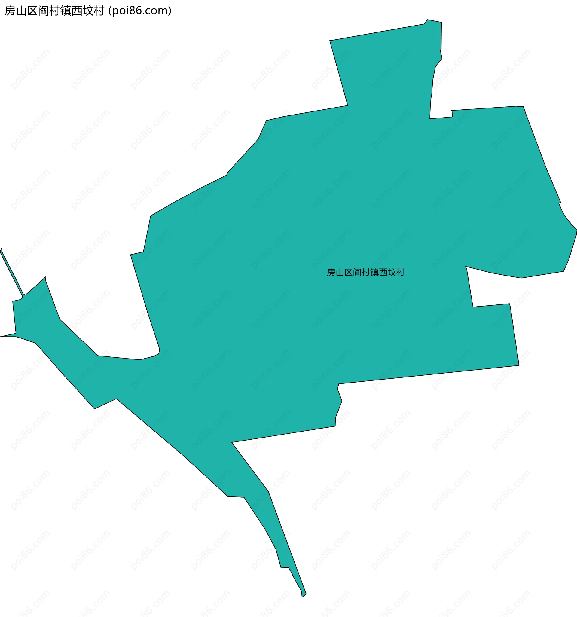 房山区阎村镇西坟村边界地图