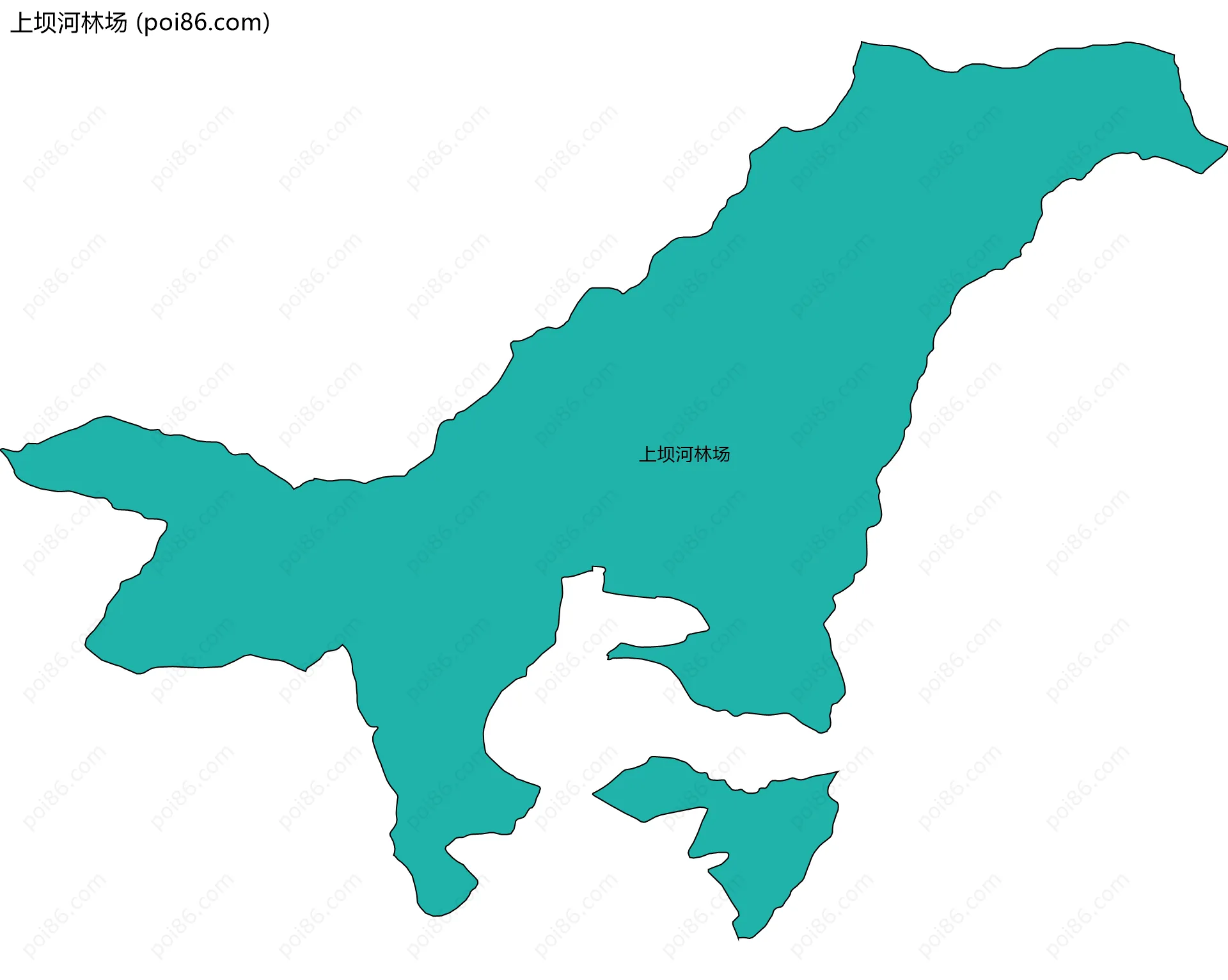 上坝河林场边界地图