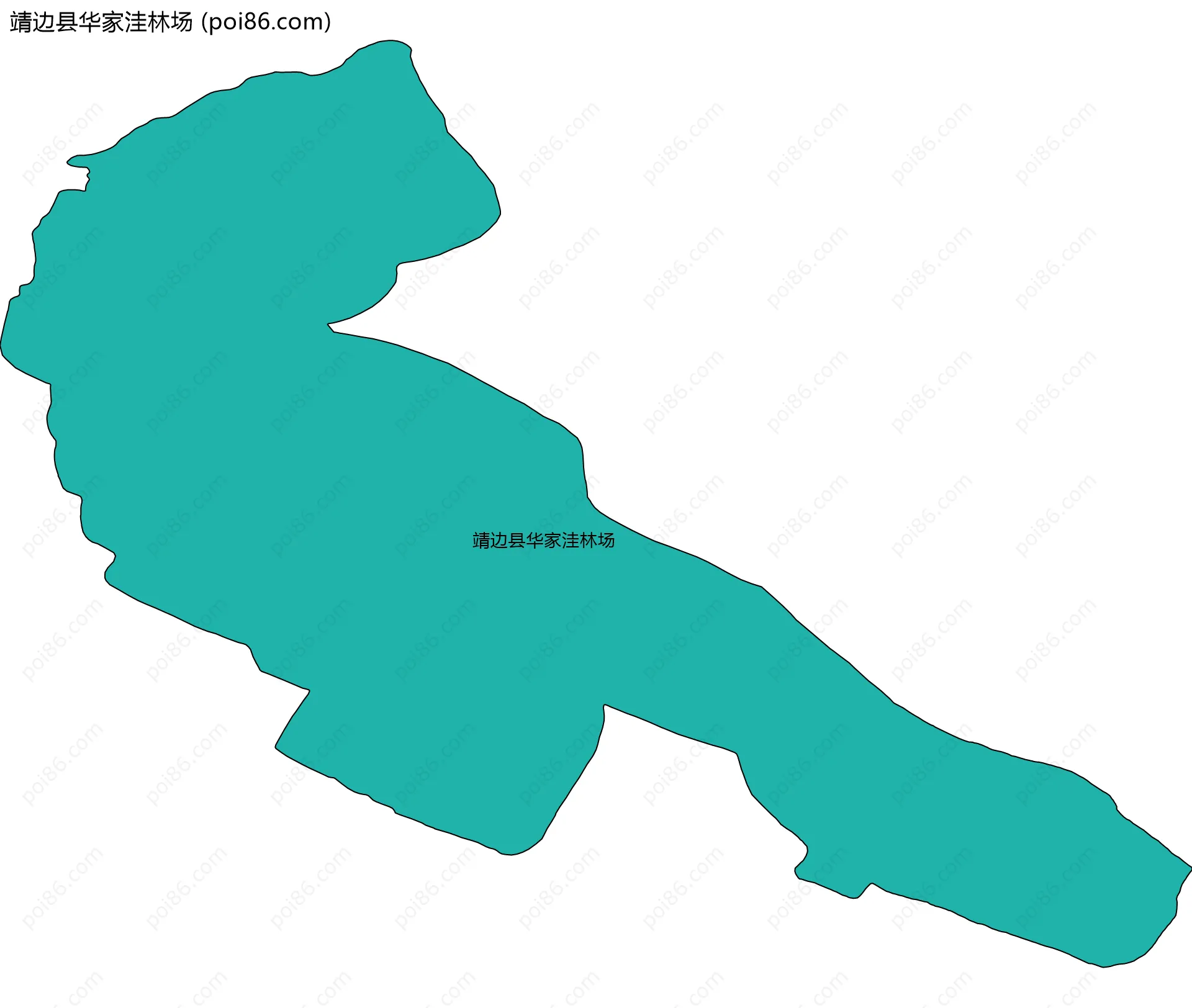 靖边县华家洼林场边界地图(五级行政区划)