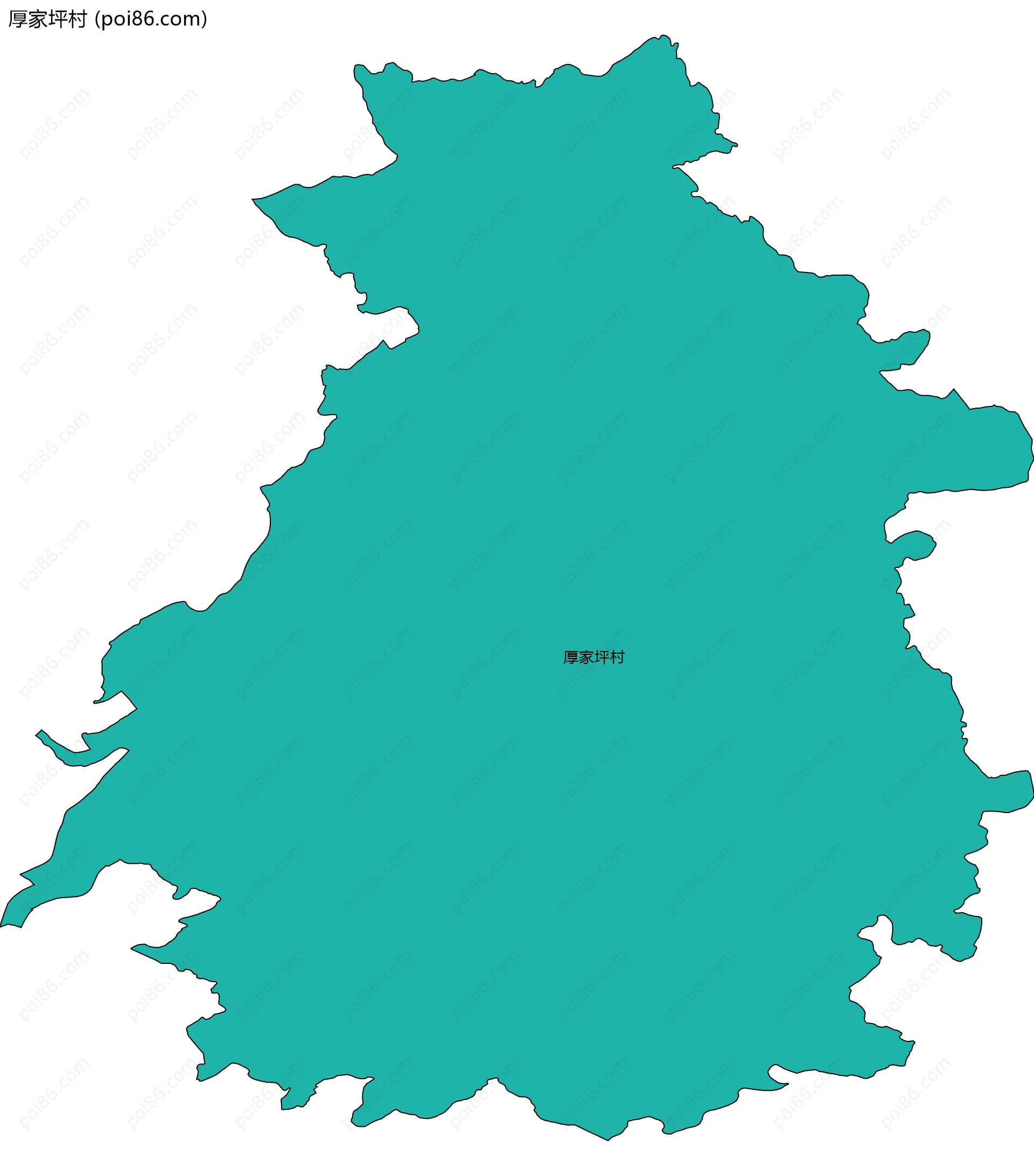 厚家坪村边界地图