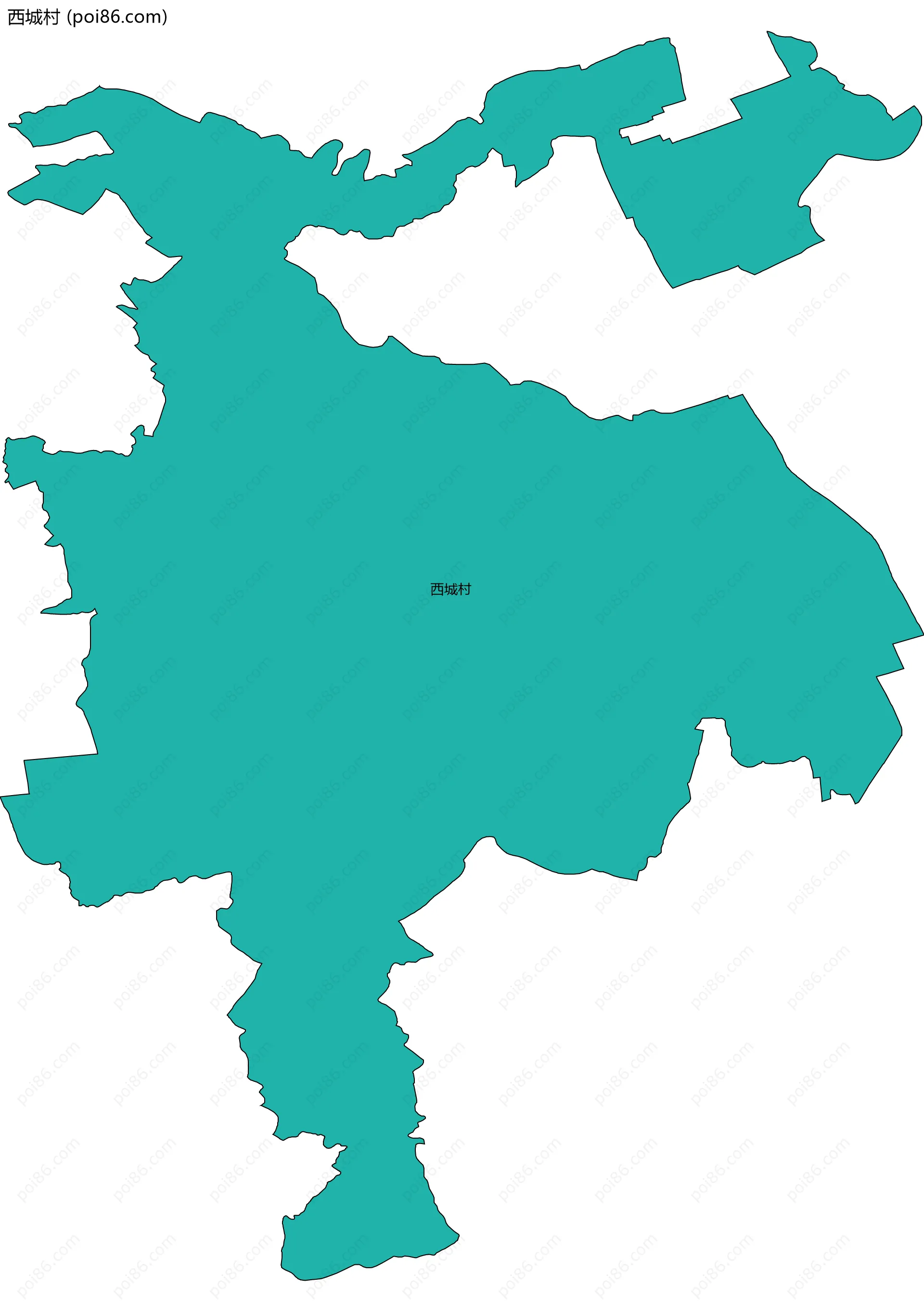 西城村边界地图