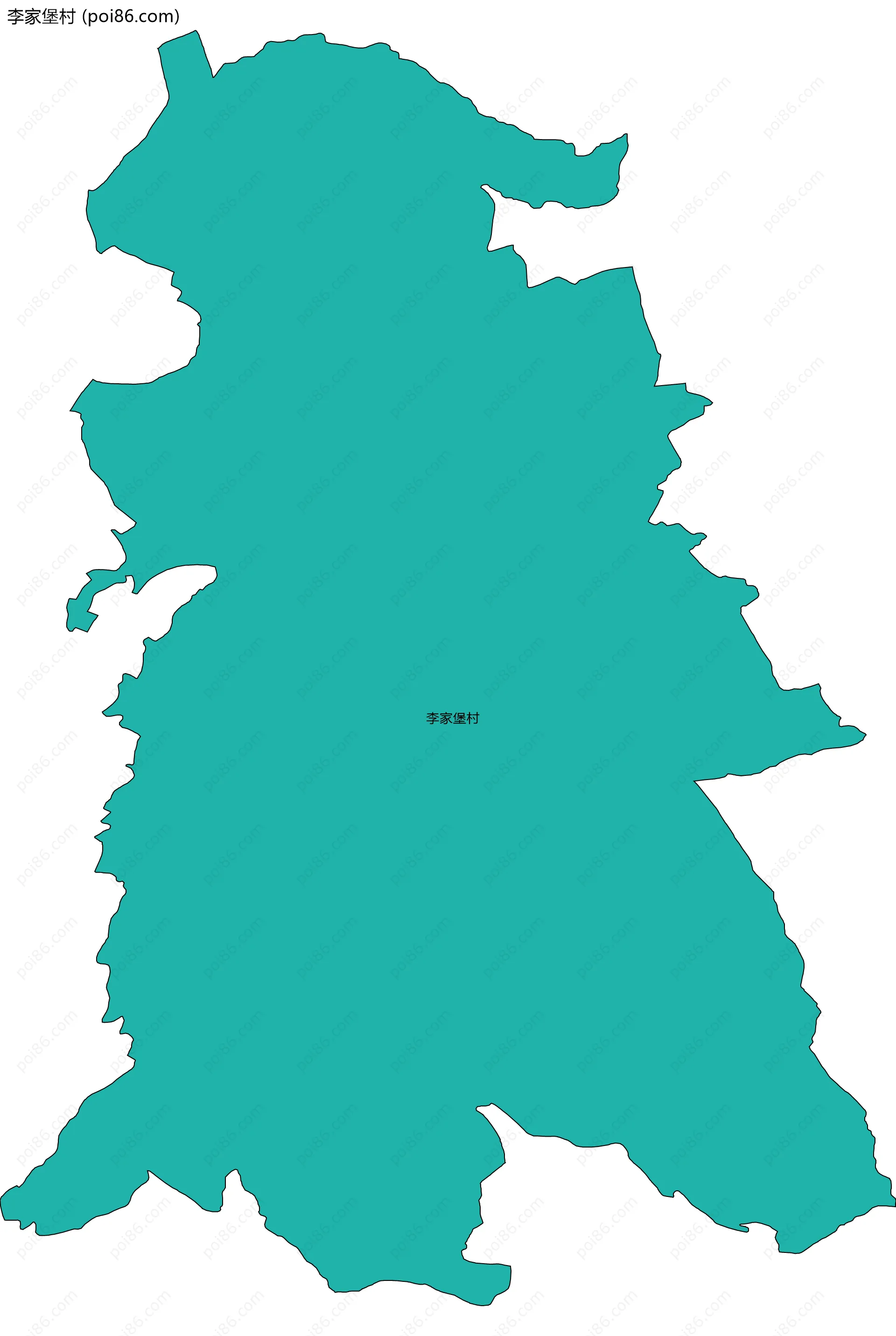 李家堡村边界地图