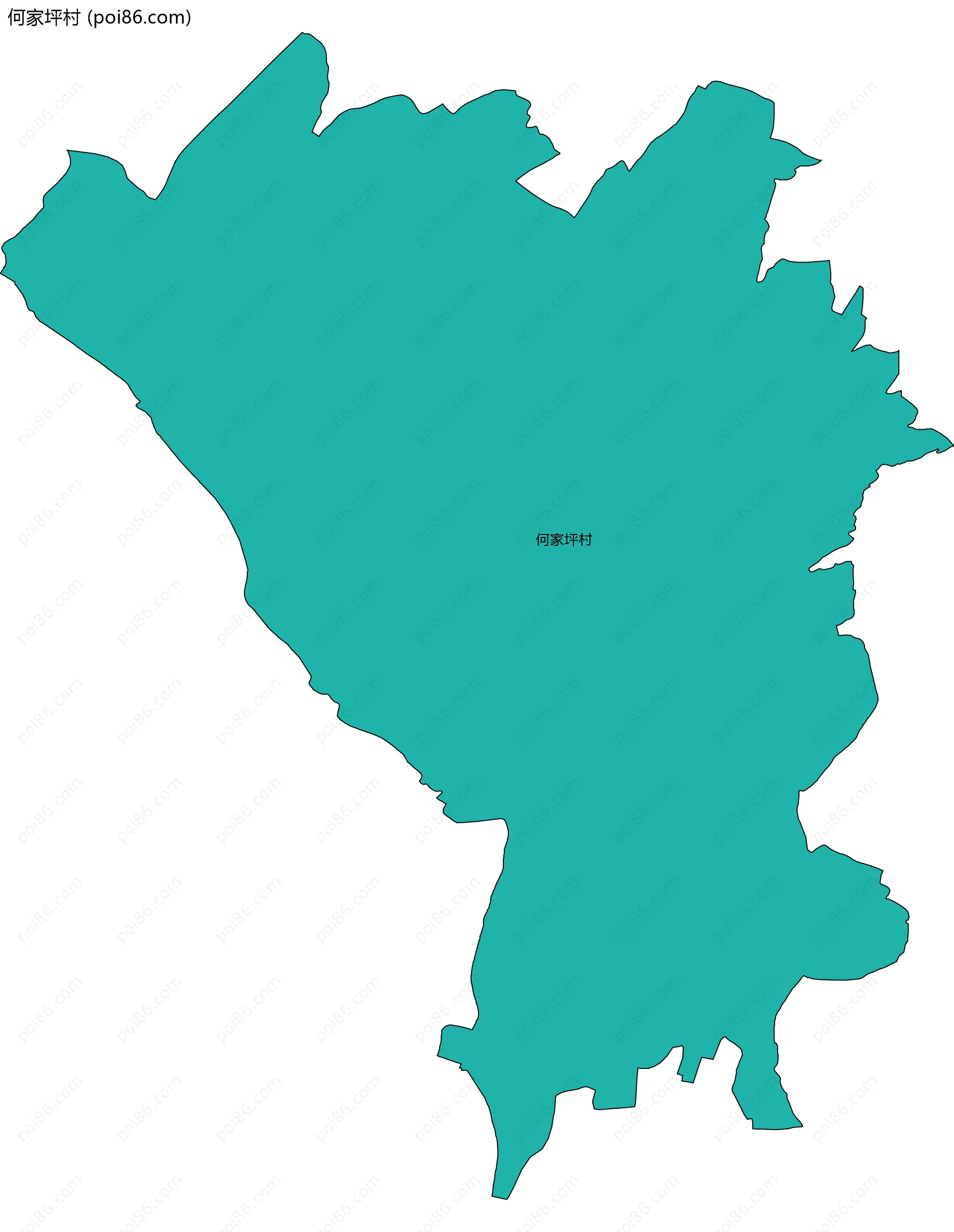 何家坪村边界地图