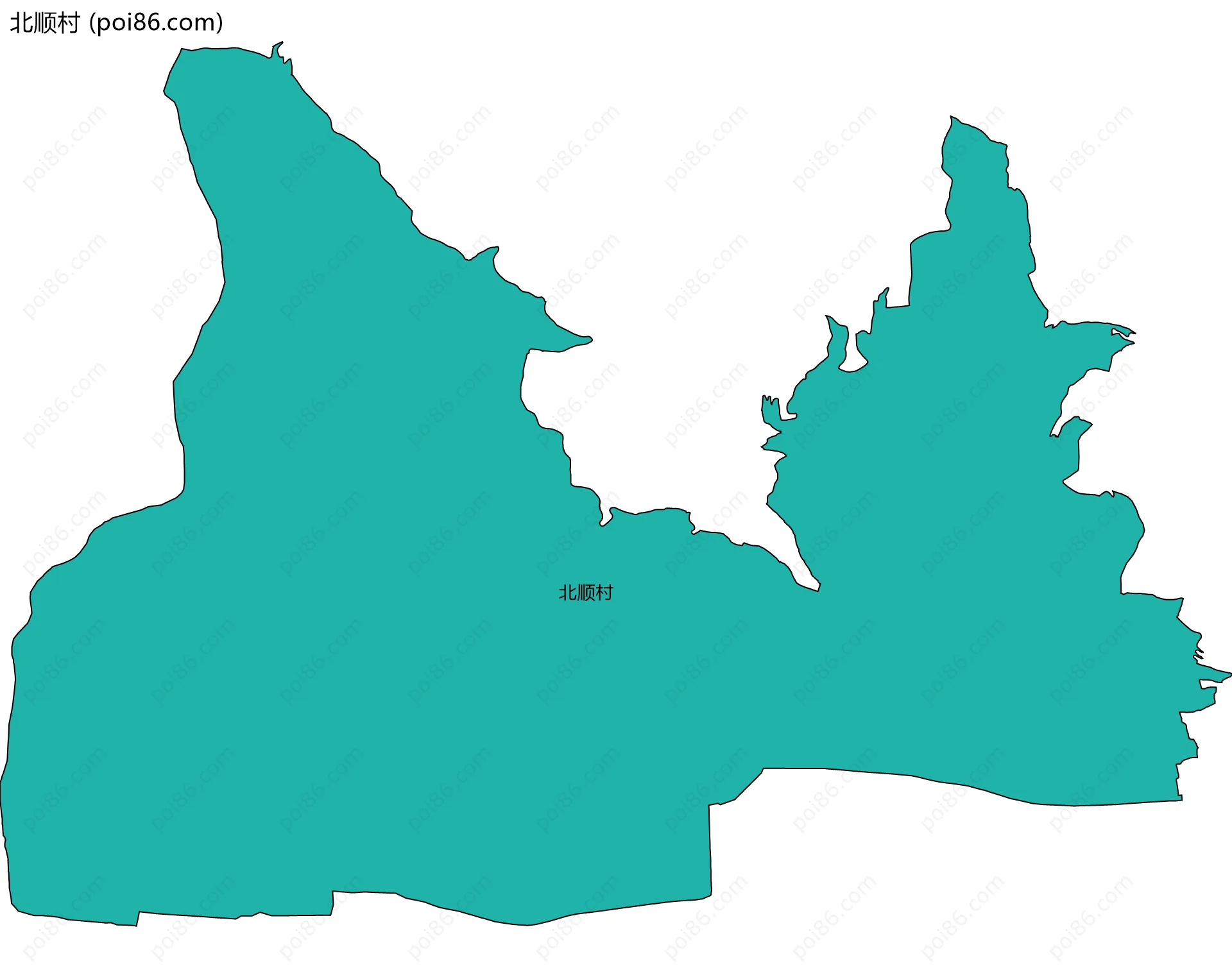 北顺村边界地图