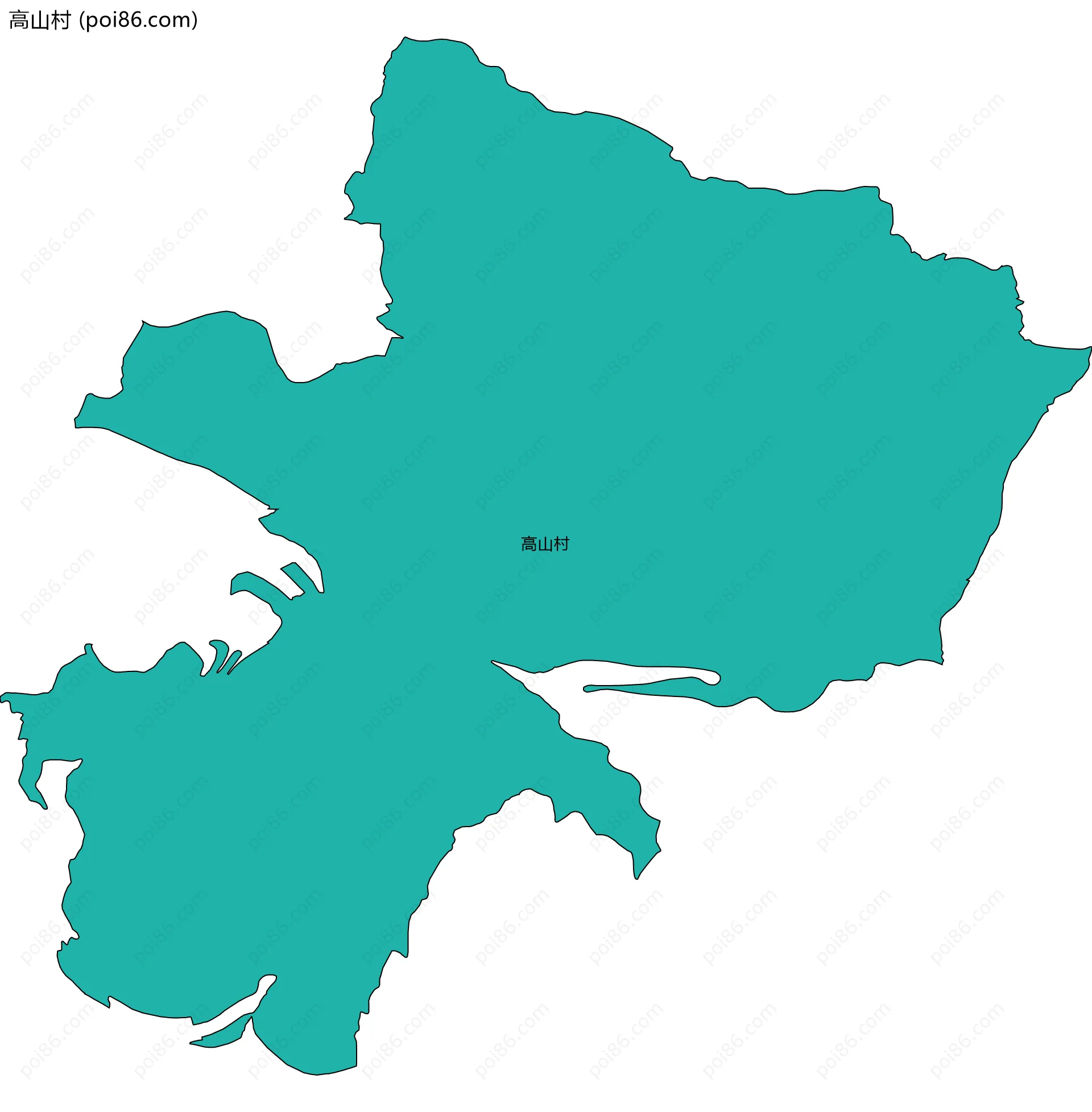 高山村边界地图