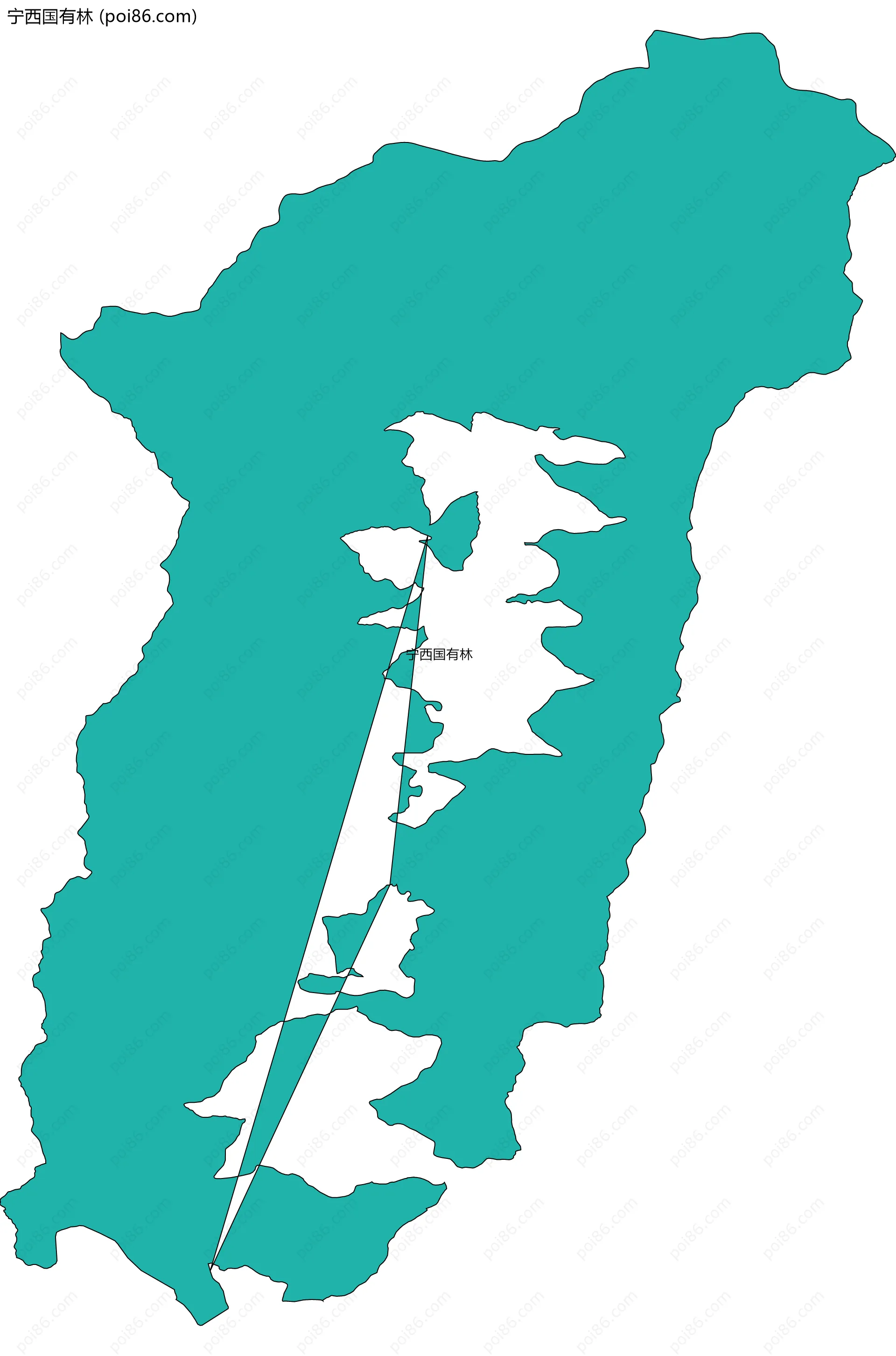 宁西国有林边界地图