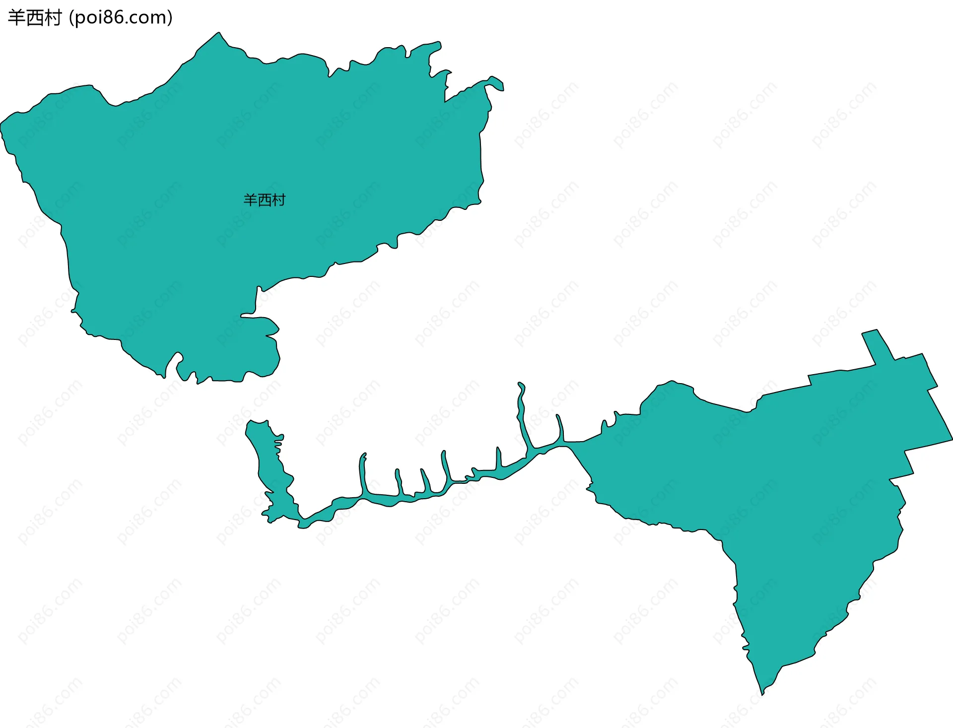 羊西村边界地图