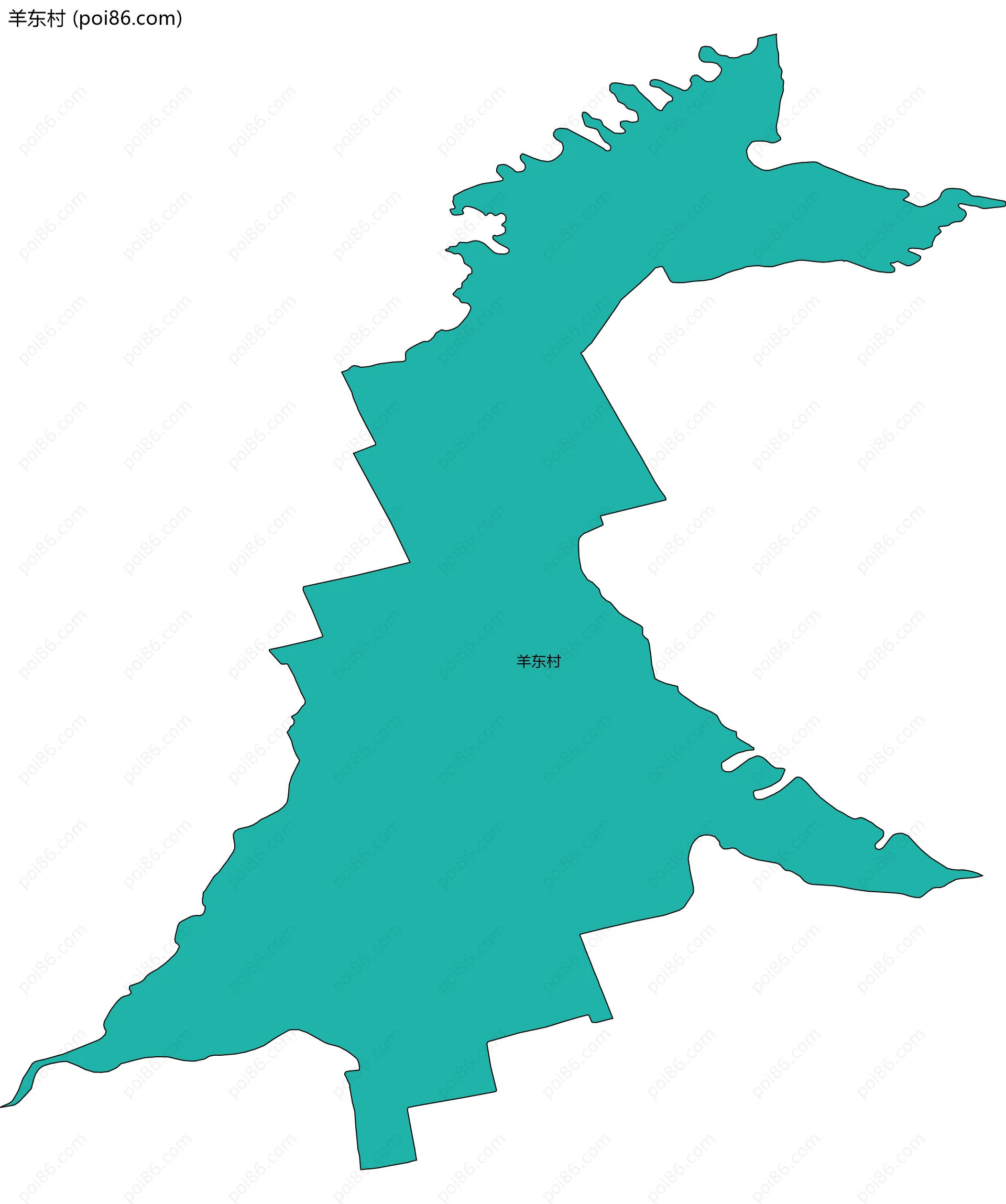 羊东村边界地图