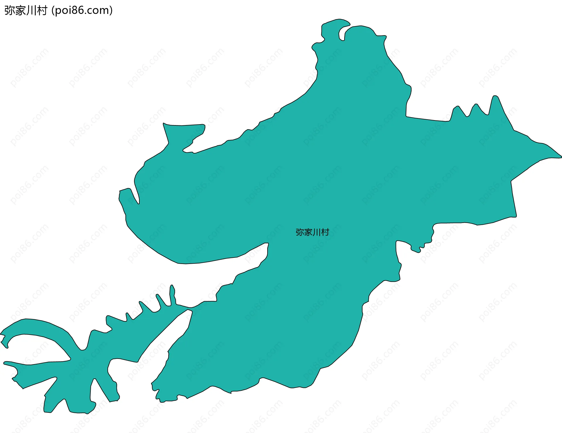 弥家川村边界地图