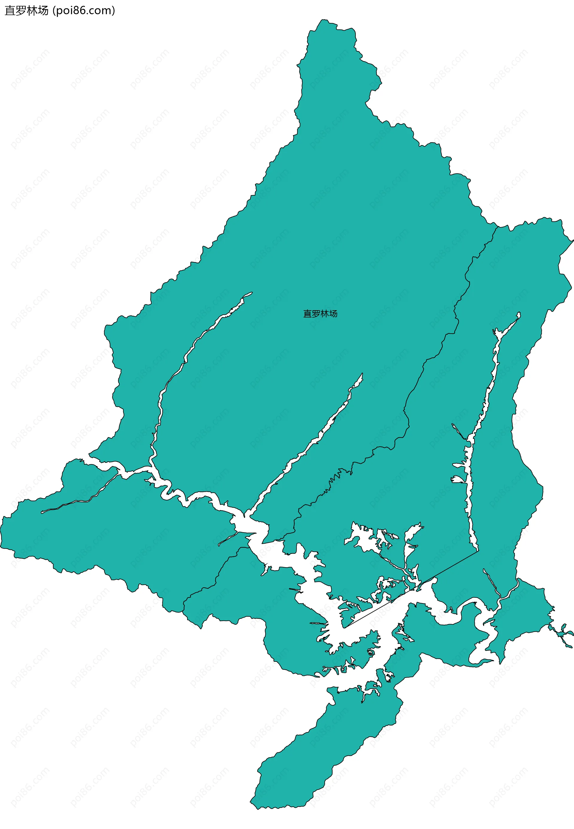 直罗林场边界地图(五级行政区划)