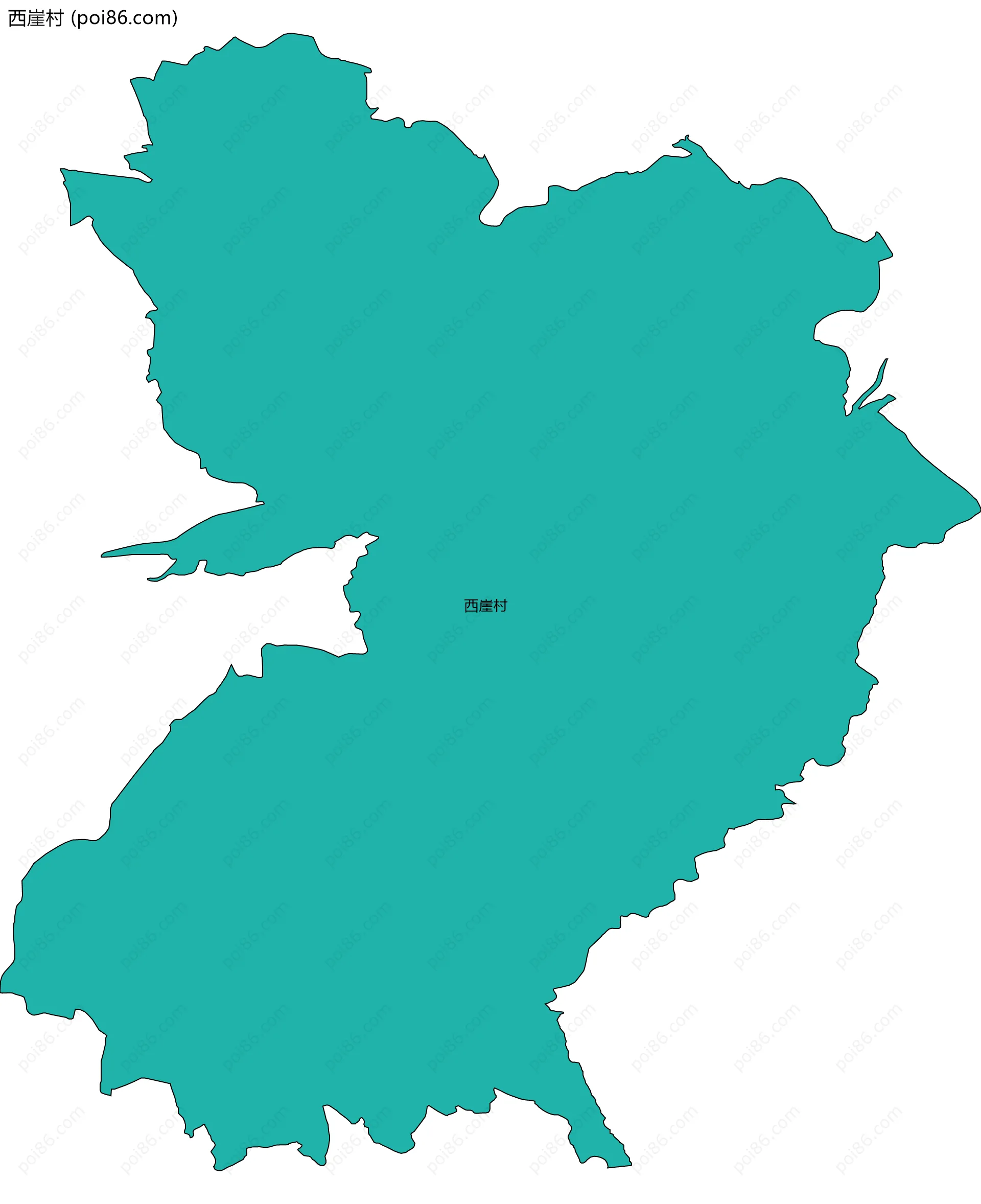 西崖村边界地图