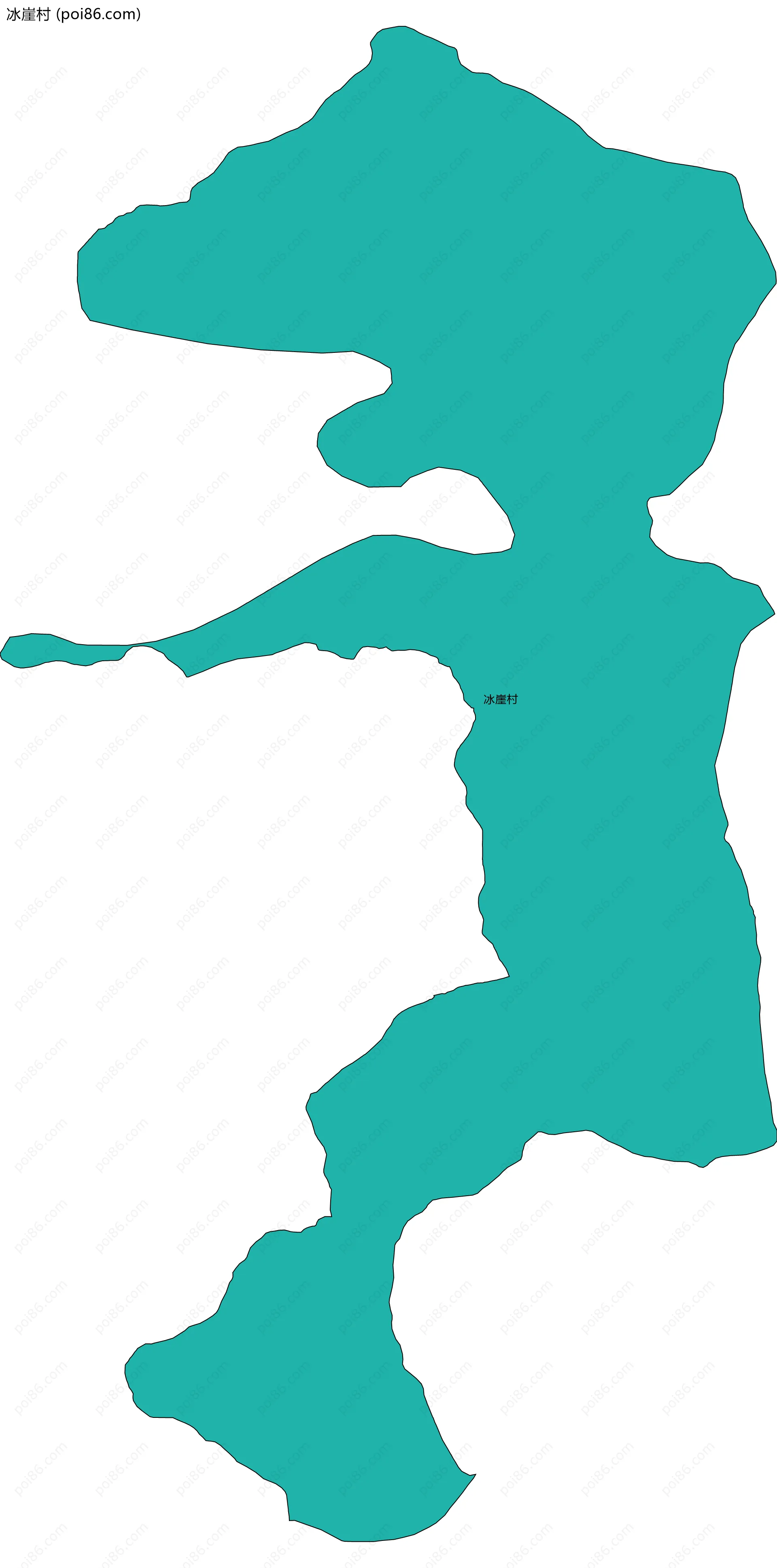 冰崖村边界地图
