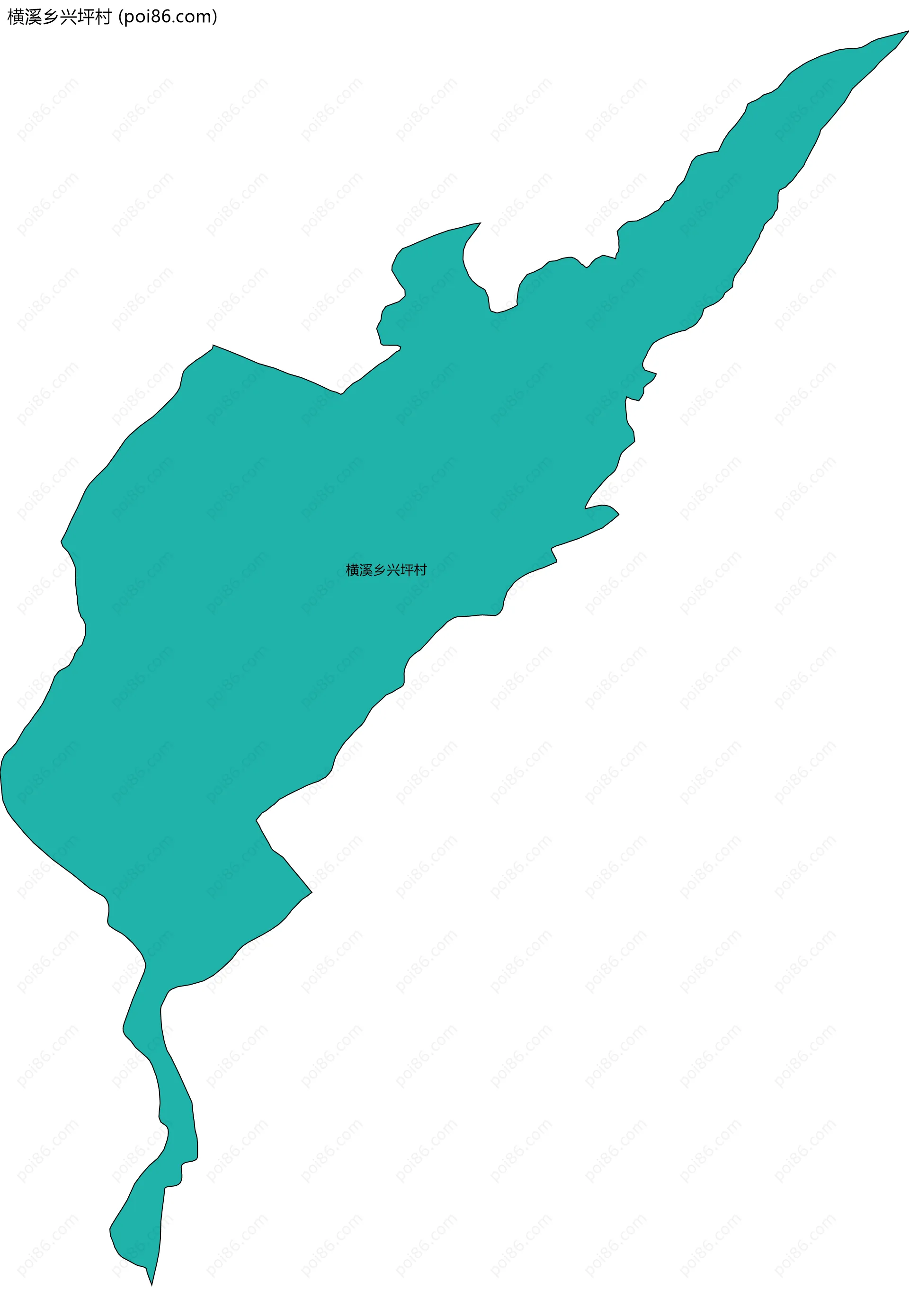 横溪乡兴坪村边界地图