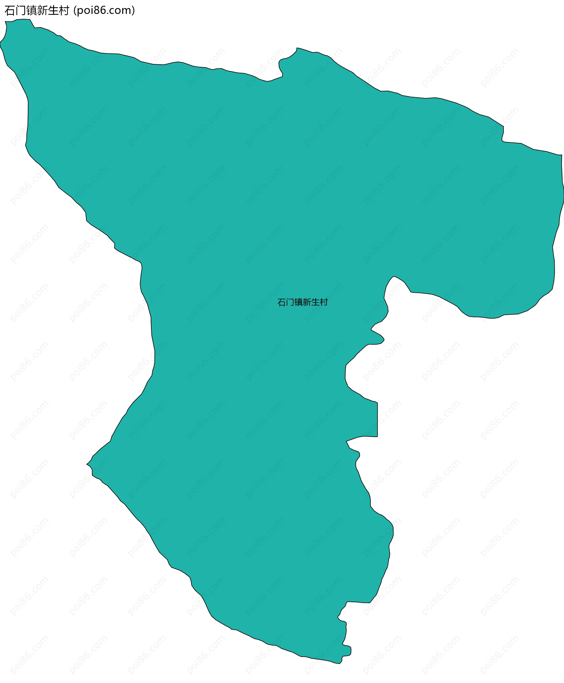 石门镇新生村边界地图